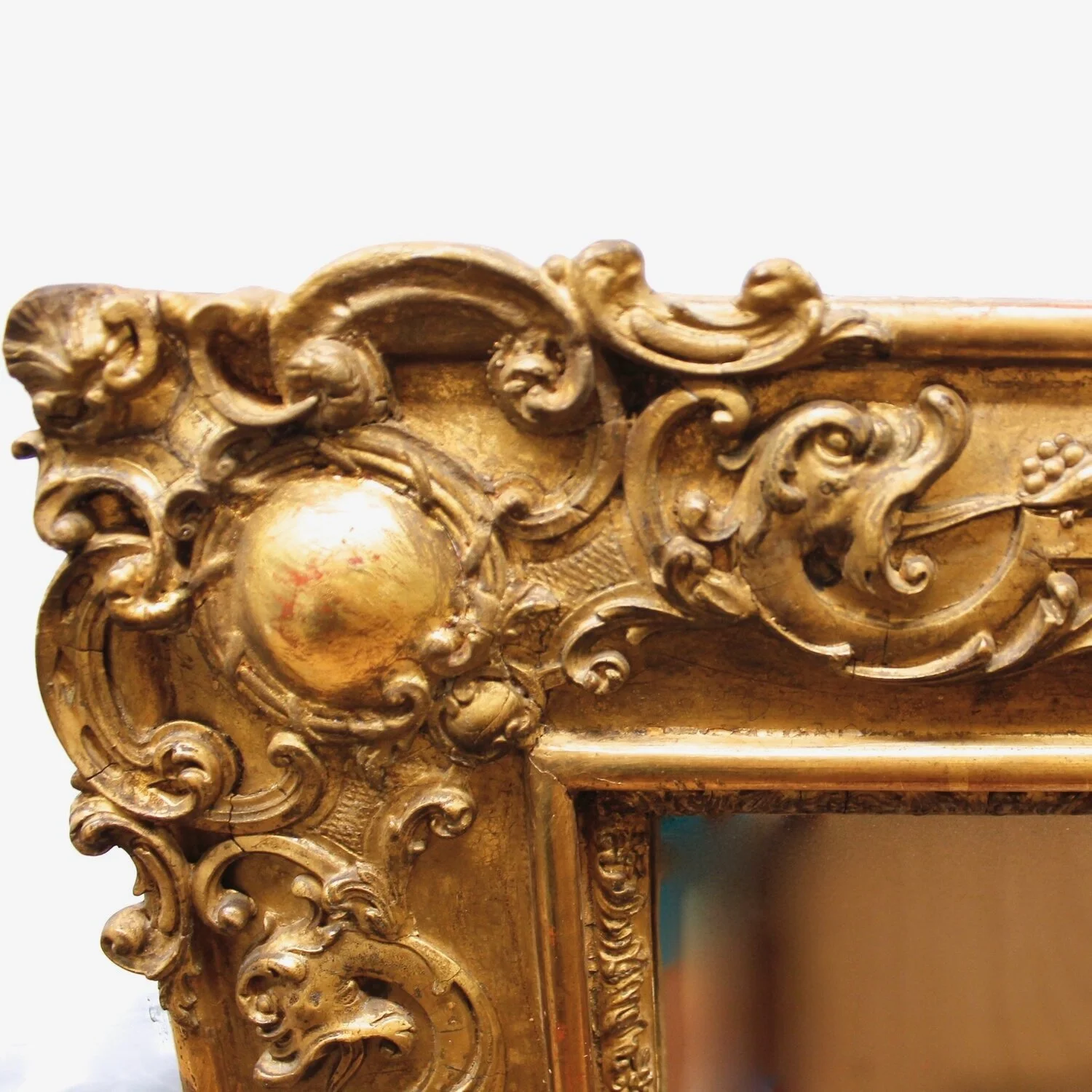 Large-French-Gilt-Rectangular-Mirror-With-Rococo-Decoration-And-Cartouche-Corners-19th-Century (9)-detail