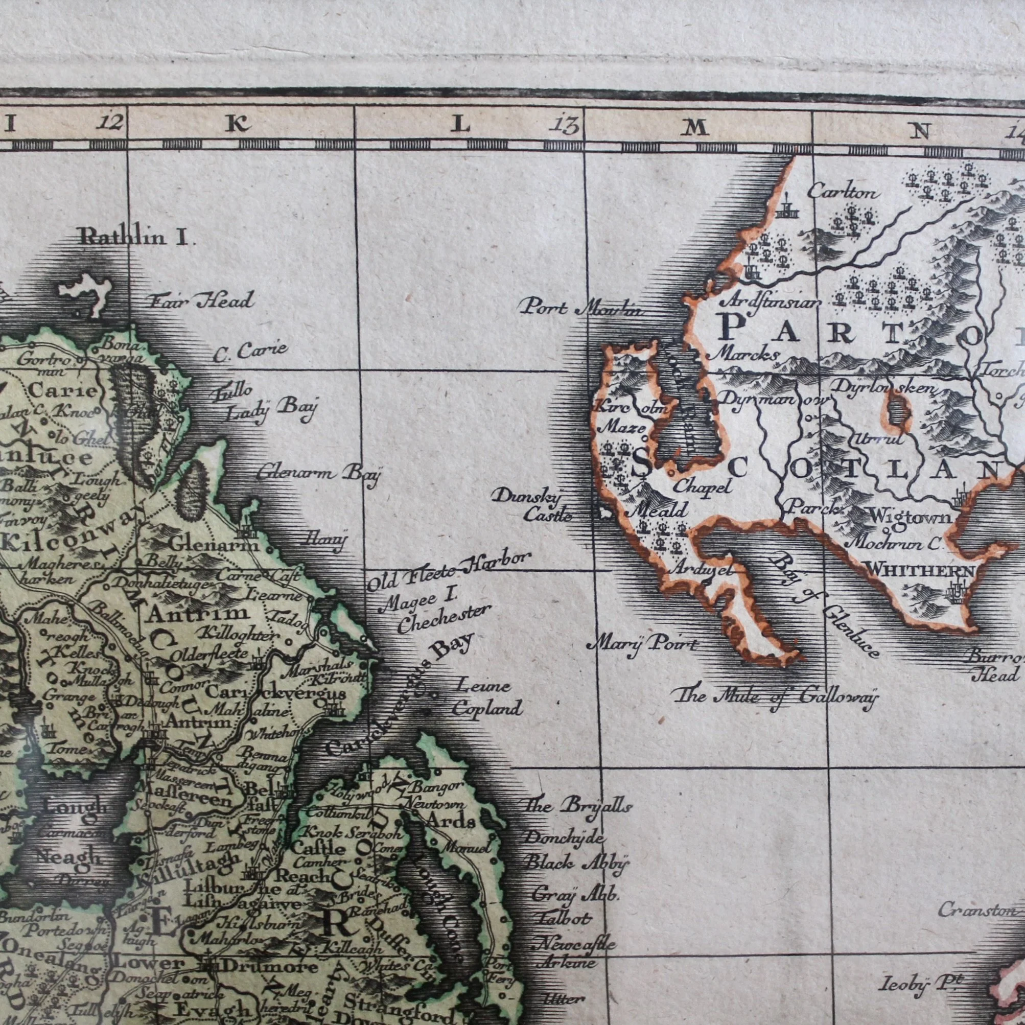 Map of Ireland, Hibernia, Georg Seutter