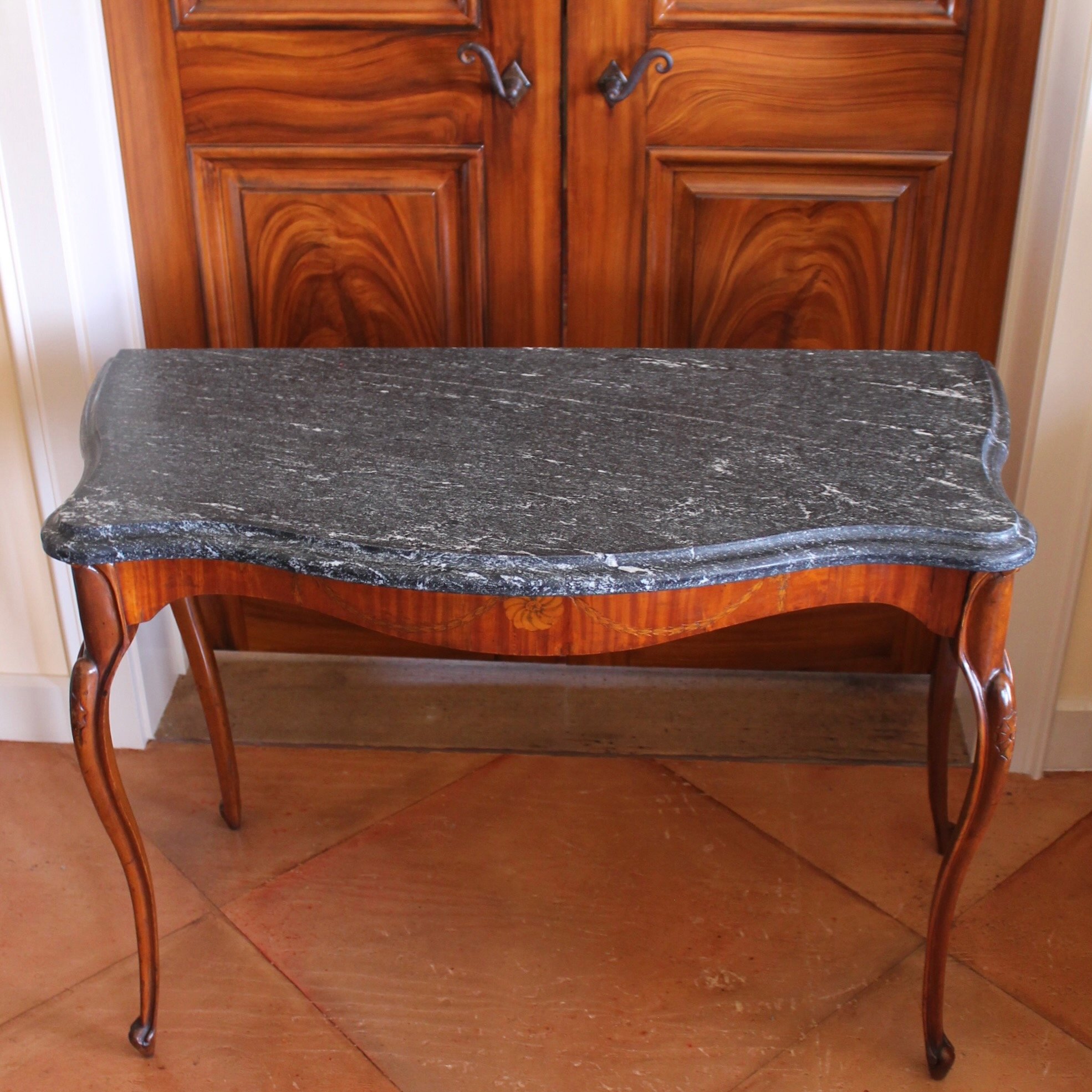 Pair-Edwardian-Satinwood-Marquetry-Console-Tables-With-Marble-Top