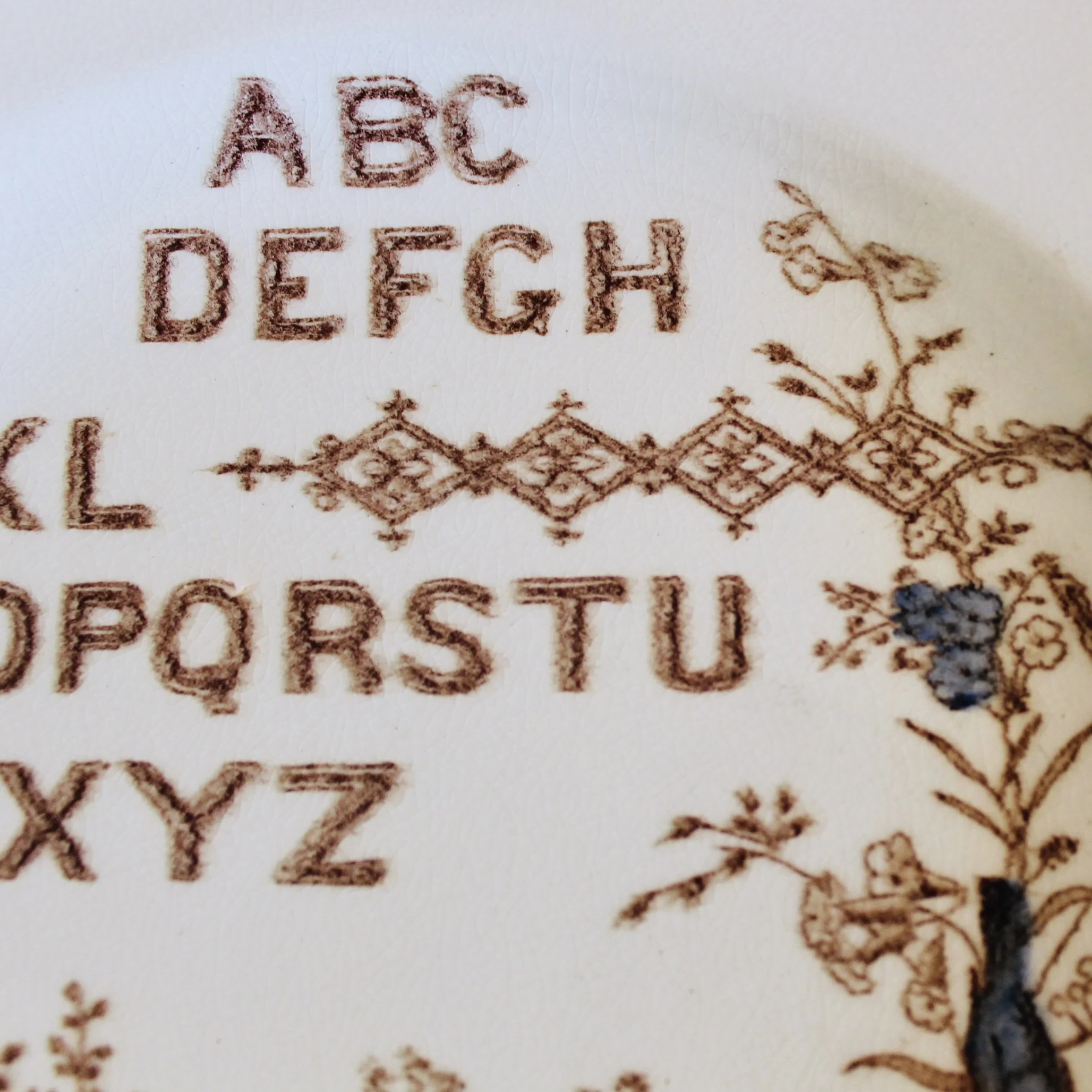 Antique Staffordshire Collector’s Alphabet Plates- a Trio