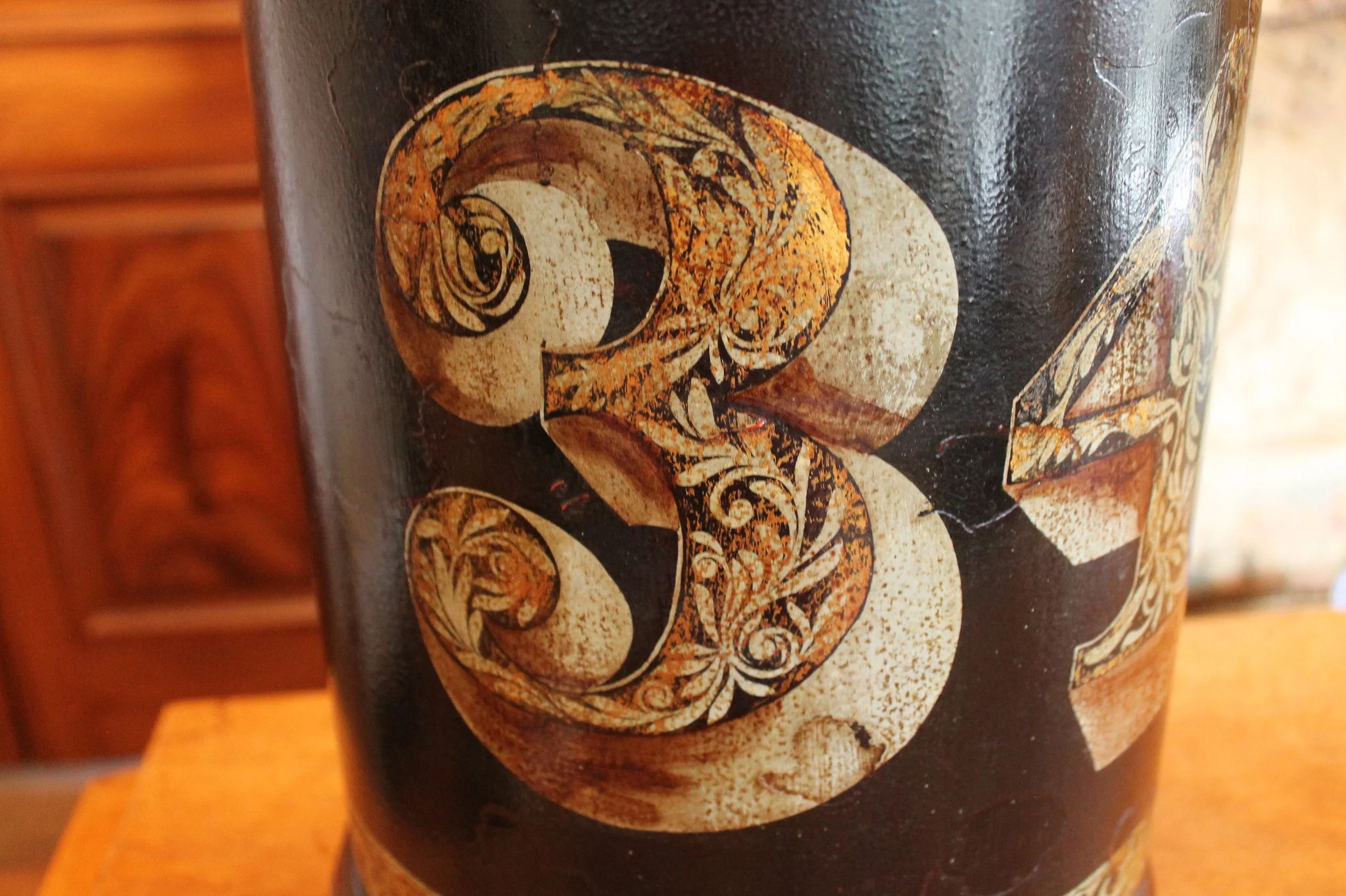 Painted Tôle Tea Canister Lamp