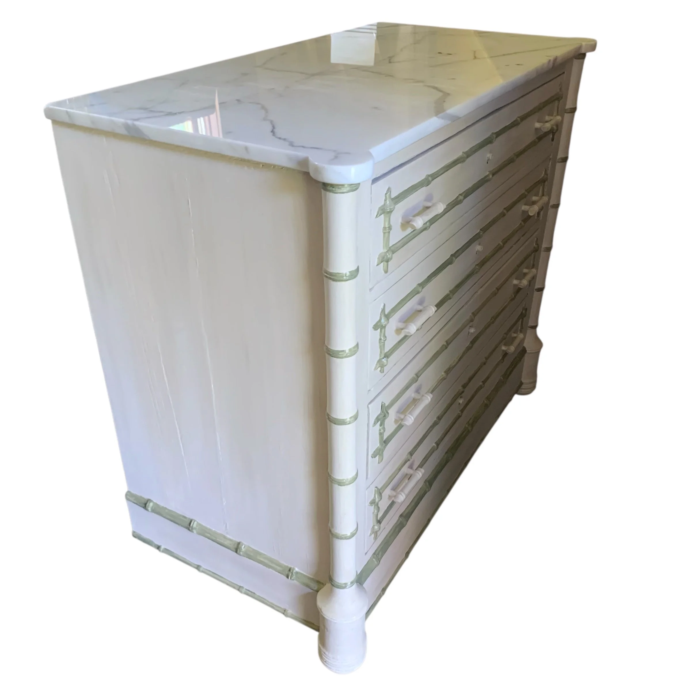Small Antique French Chest of Drawers Bamboo Mouldings