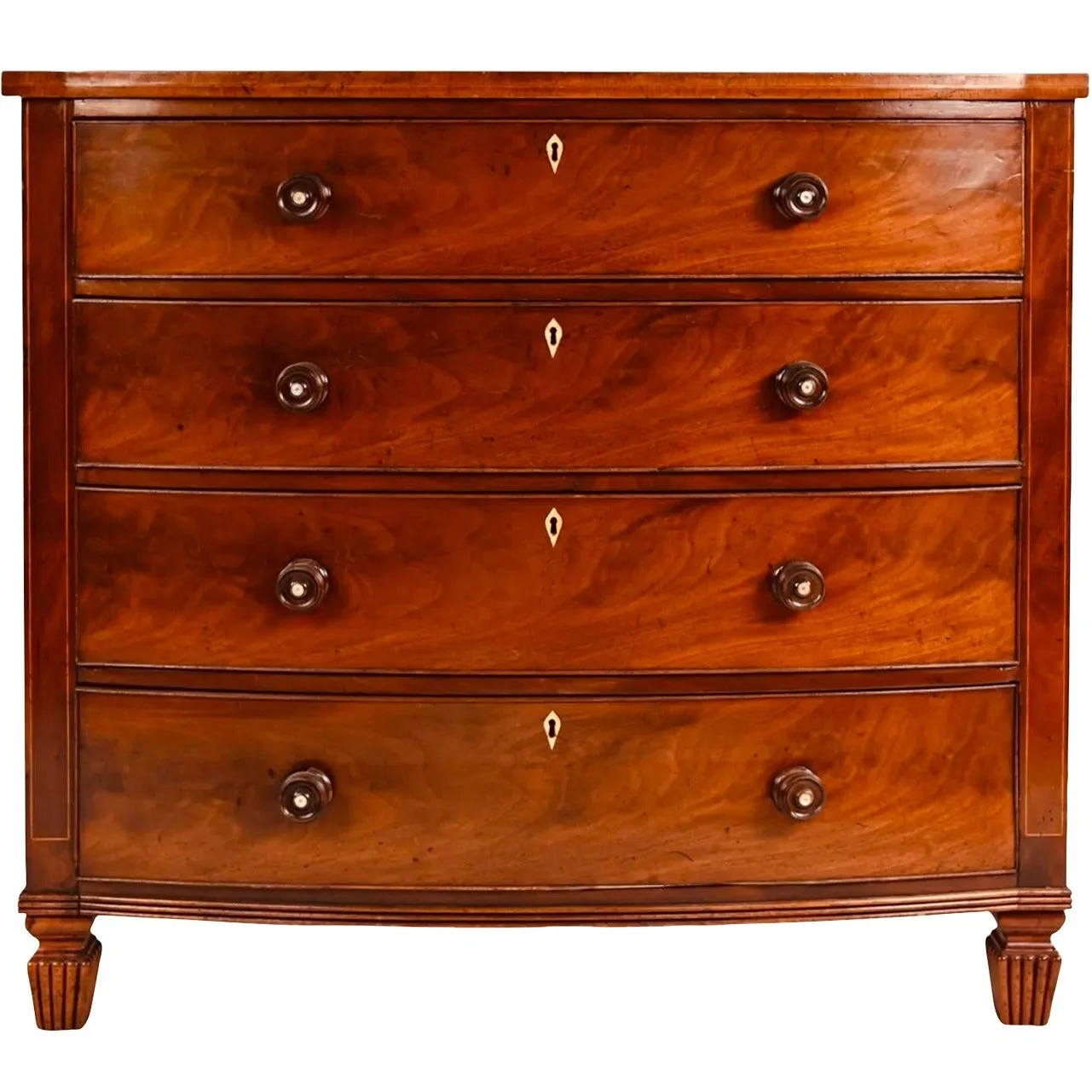 Large English Mahogany Chest of Drawers, 19th Century