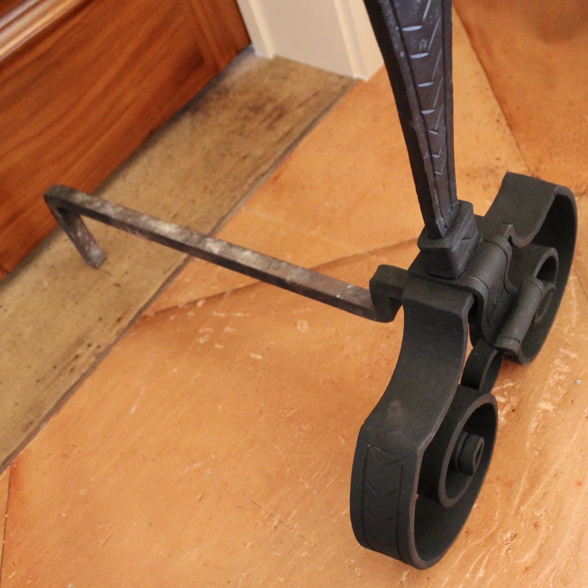 Large Arts and Crafts Wrought Iron Andirons