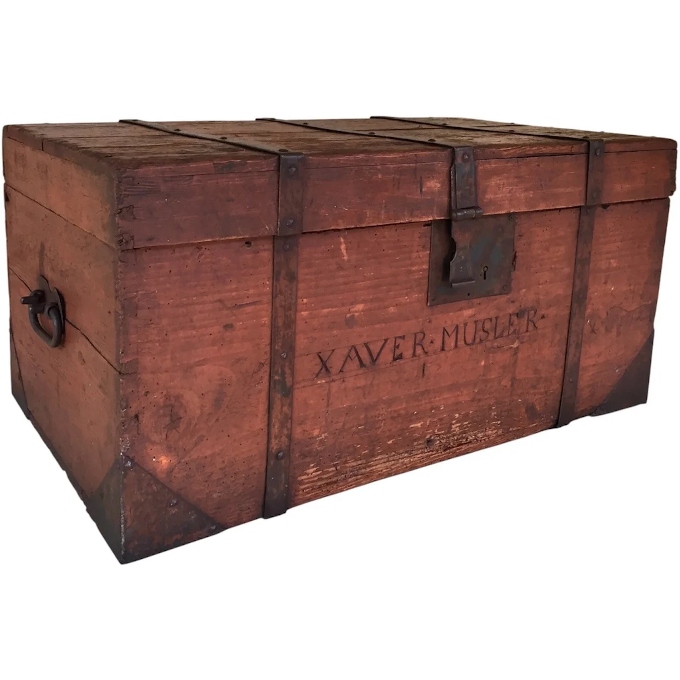 German-American-Iron-Bound-Trunk-19th-Century