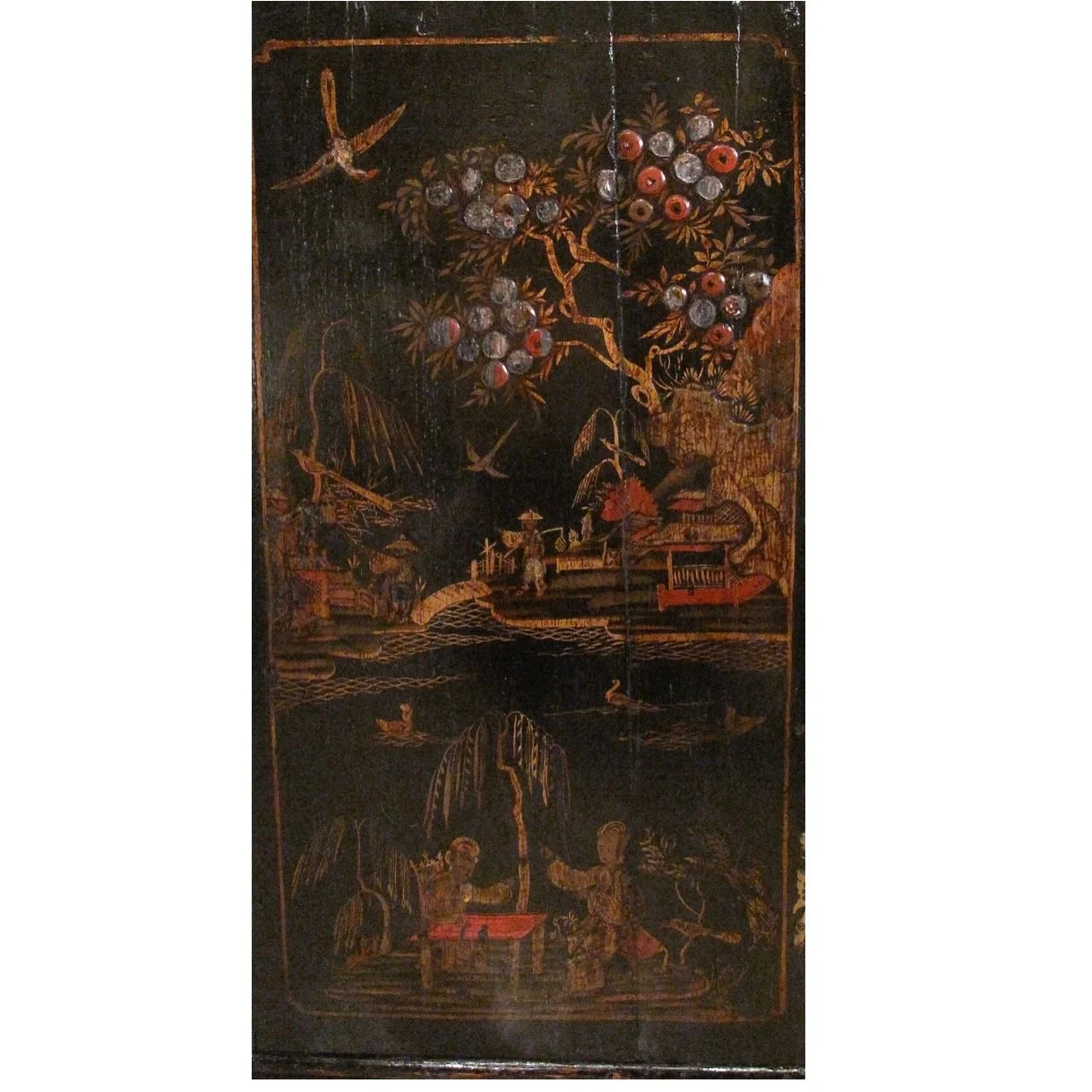 George-II-Black-Japanned-Hanging-Corner-Cabinet (4)-detail