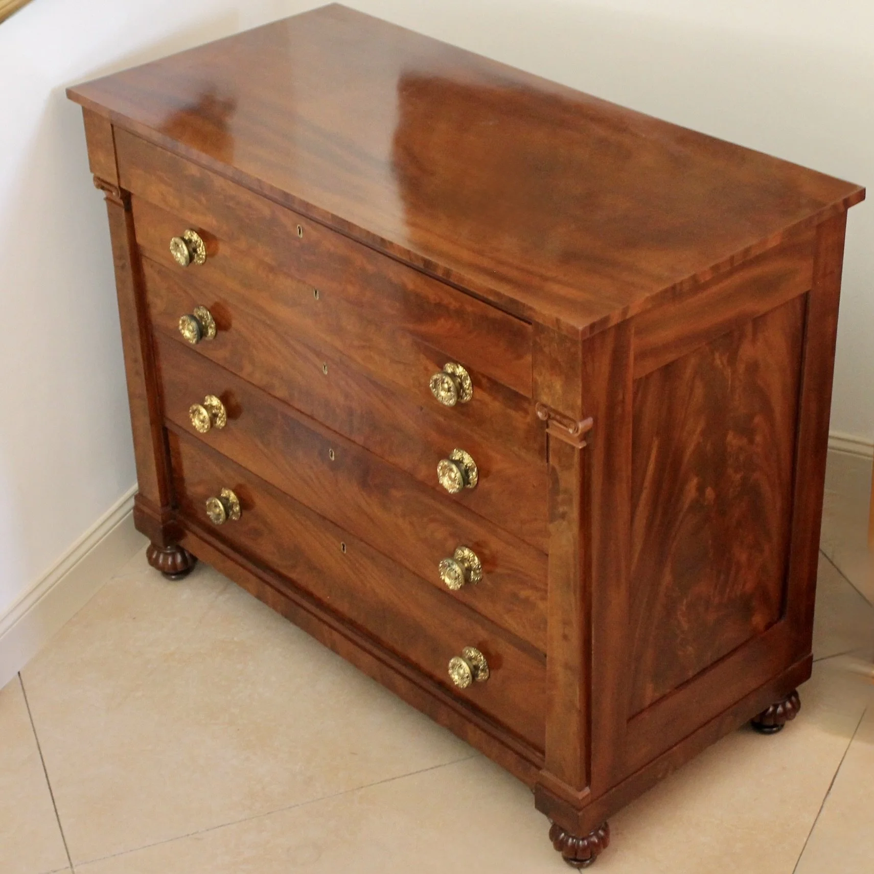 Large American Classical Mahogany Chest of Drawers