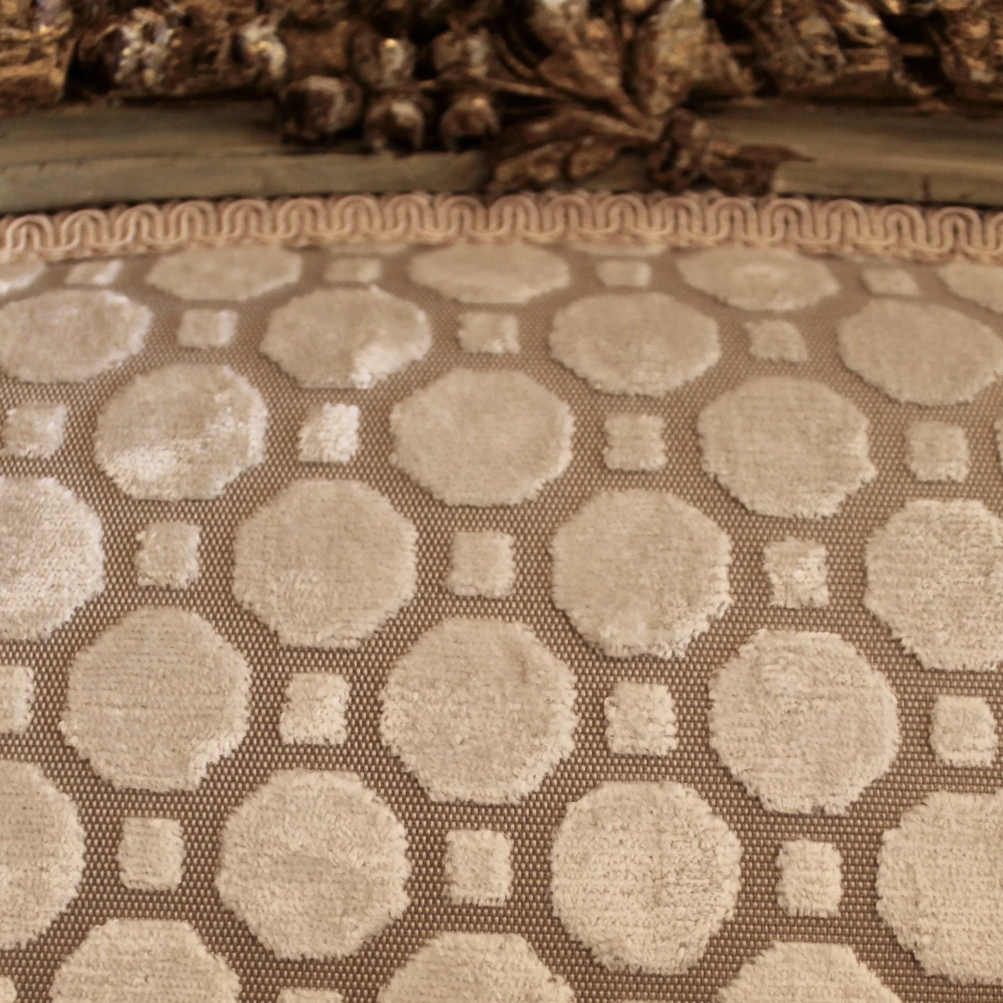 Large French  Painted Gilt Bergère Armchair