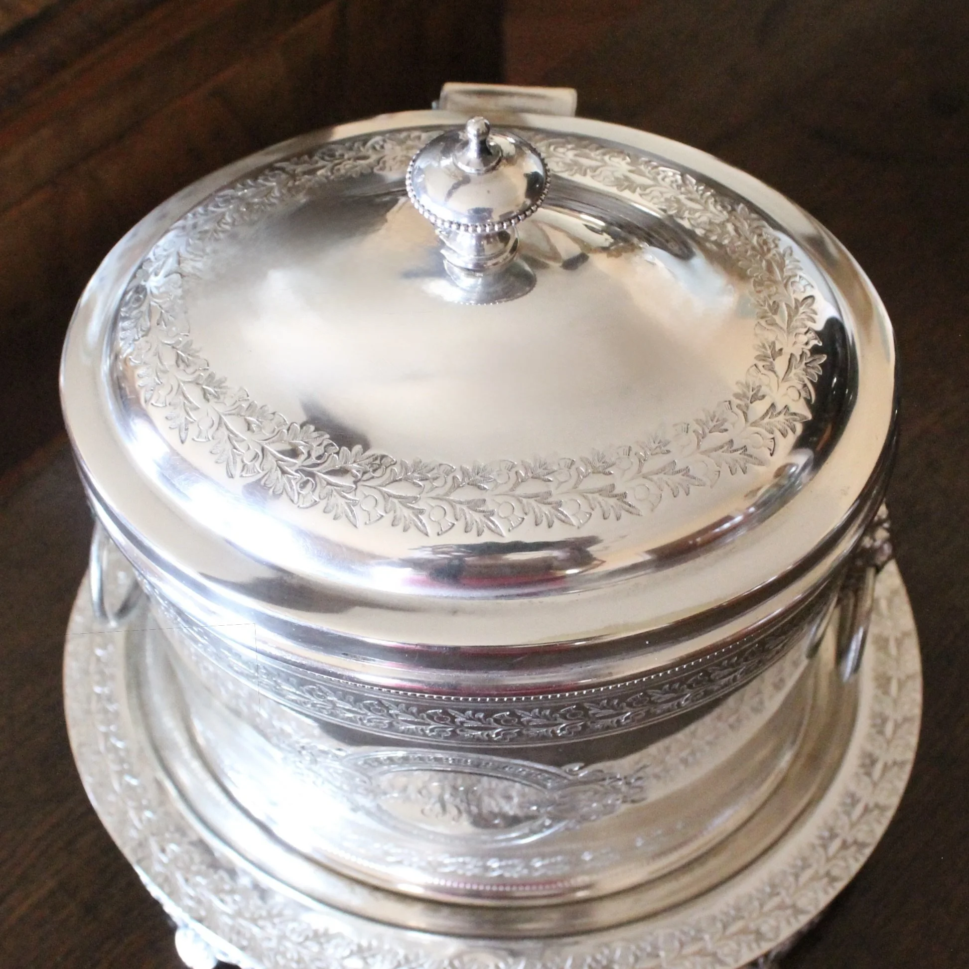 Large Silver Plate Biscuit Box Box, Mappin & Webb