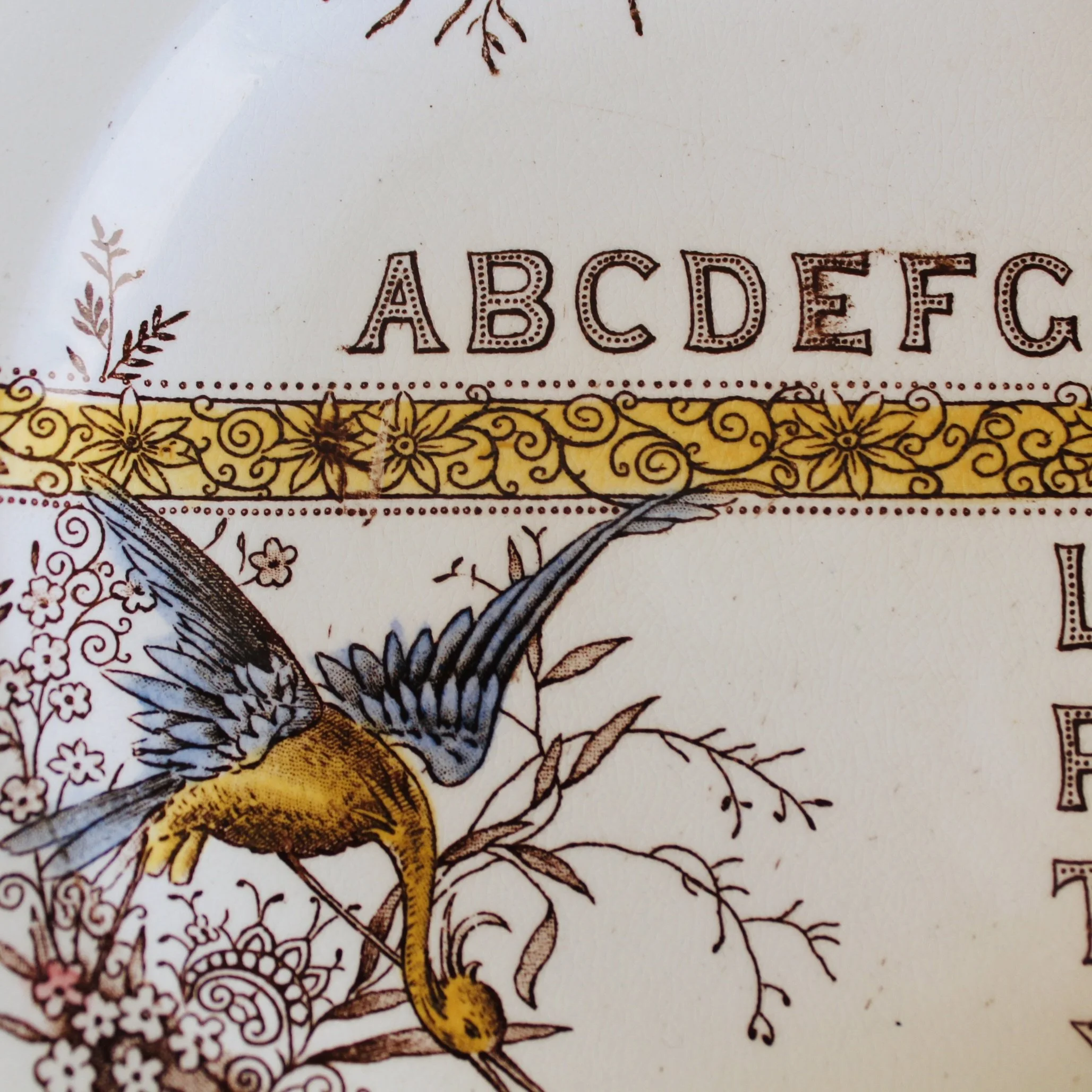 Antique Staffordshire Collector’s Alphabet Plates- a Trio