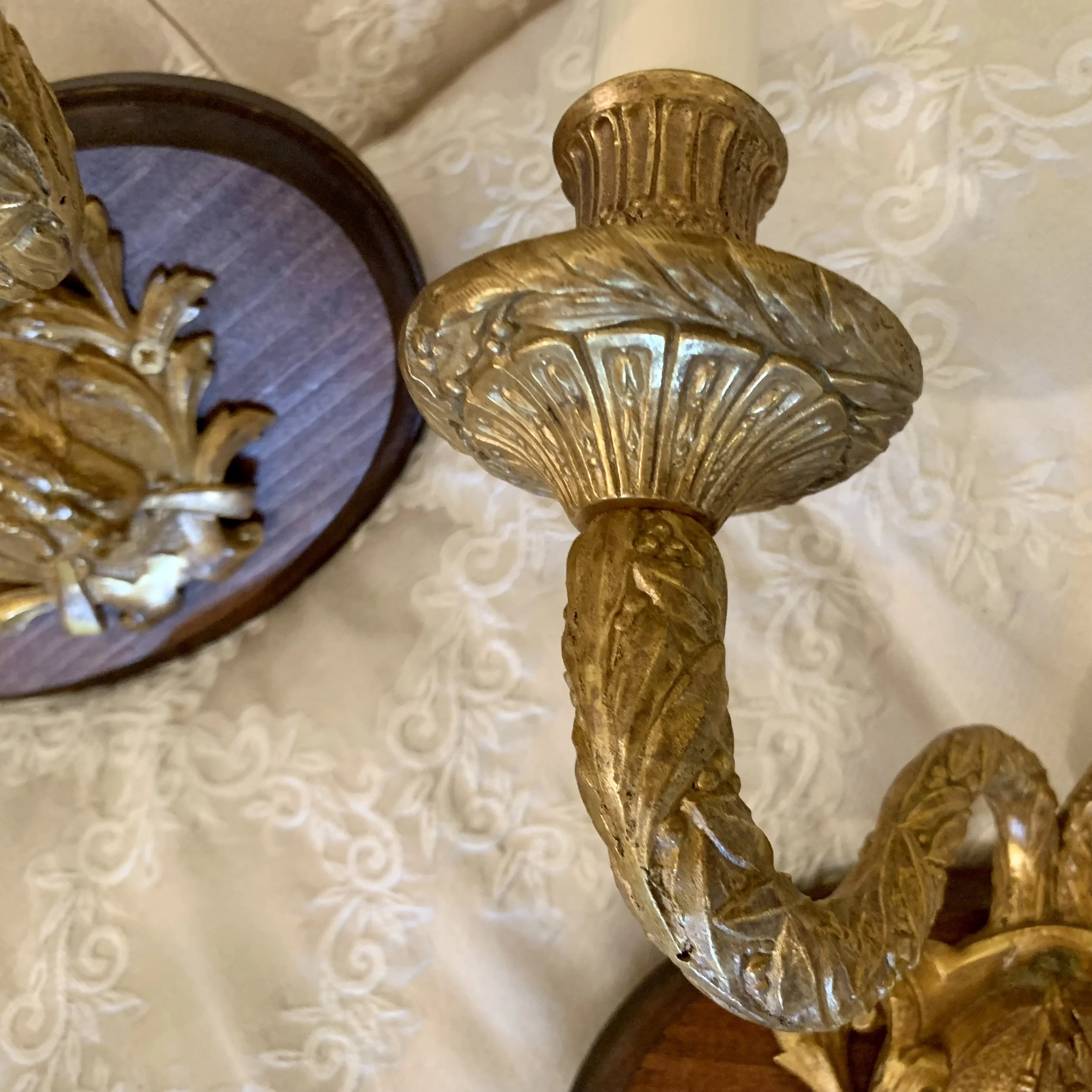 Antique French Napoleon III Gilt Bronze Sconces