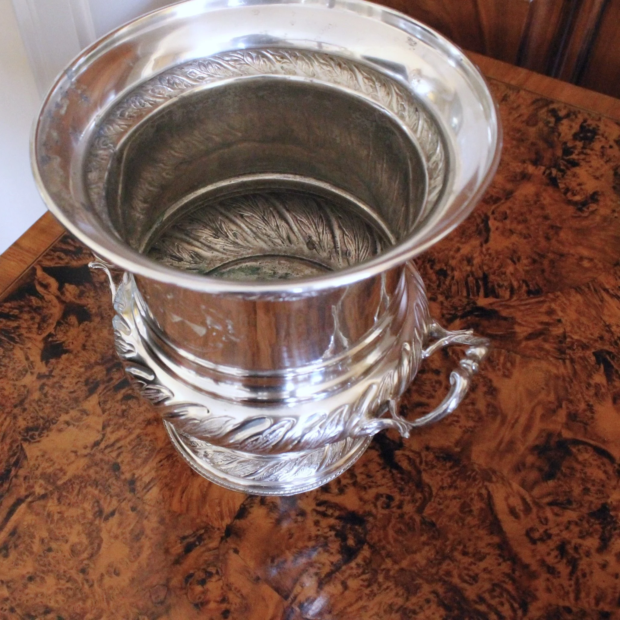 English Silver Plate Campagna Urns,  Champagne / Wine Coolers