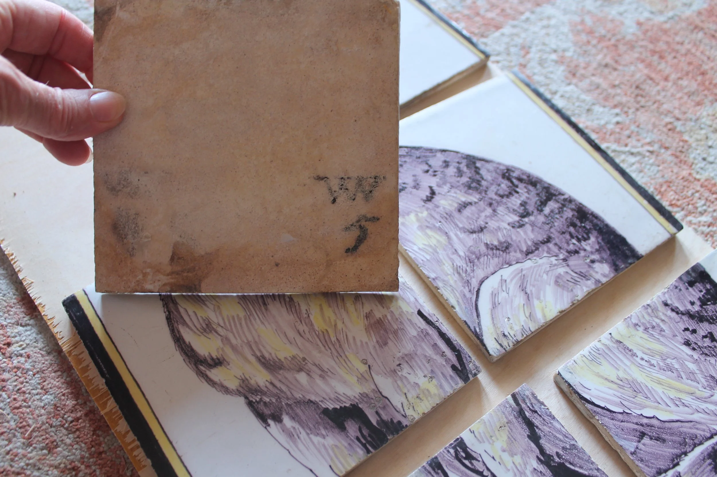 Cat antique Delft Tile panel