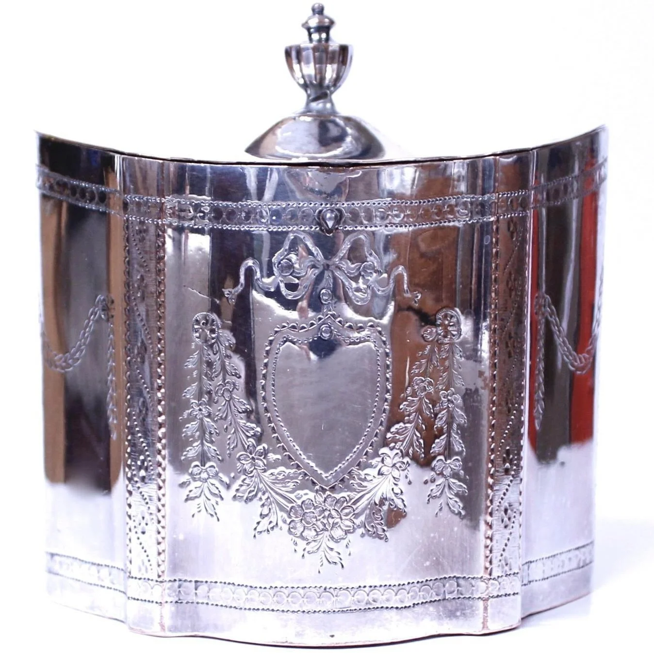 Georgian English Silver on Copper Sheffield Tea Caddy