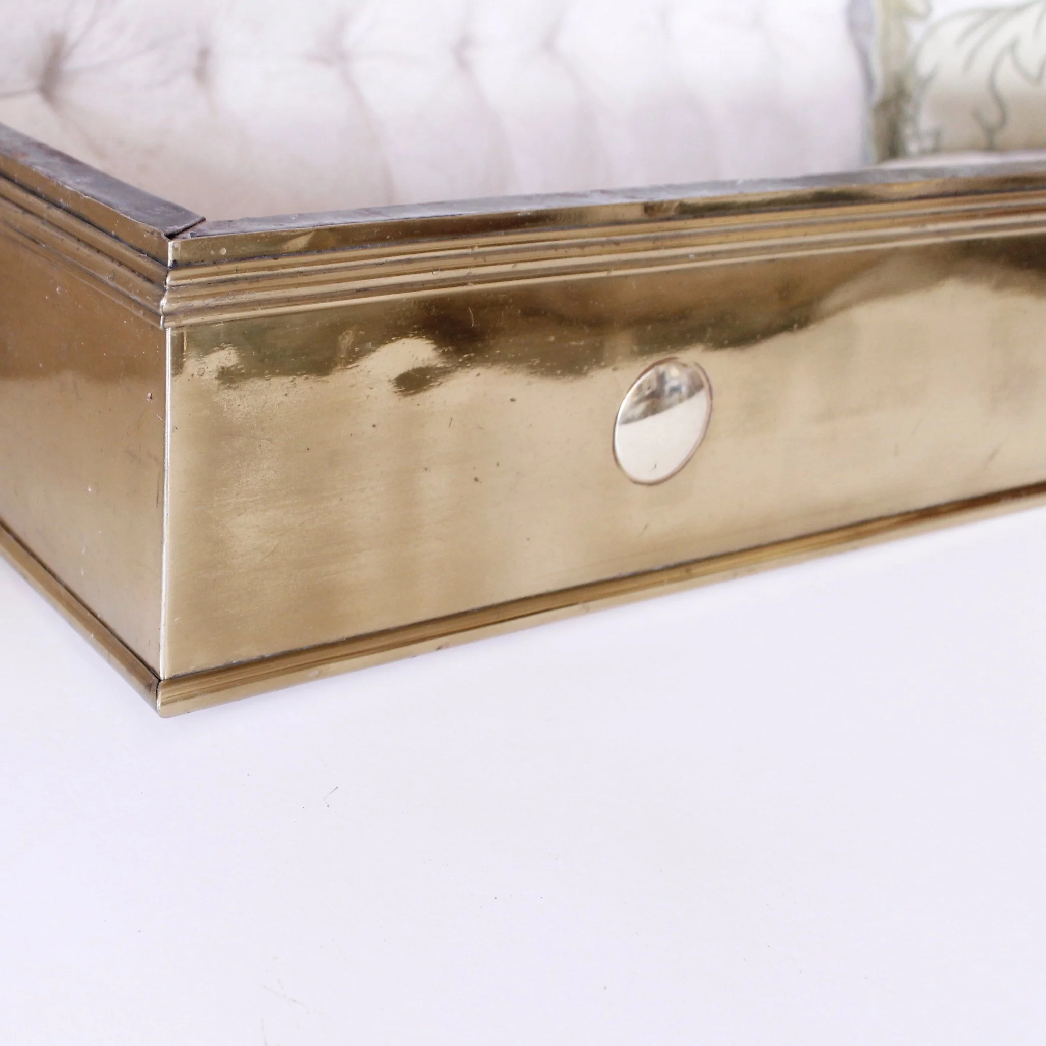 Edwardian Brass Fender with Applied Brass Elements