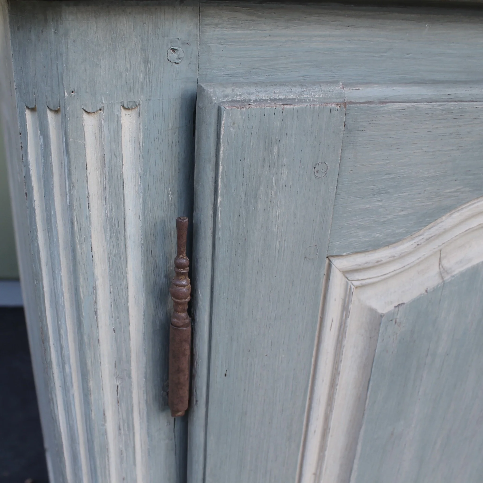 French Provincial Blue Painted Sideboard Buffet