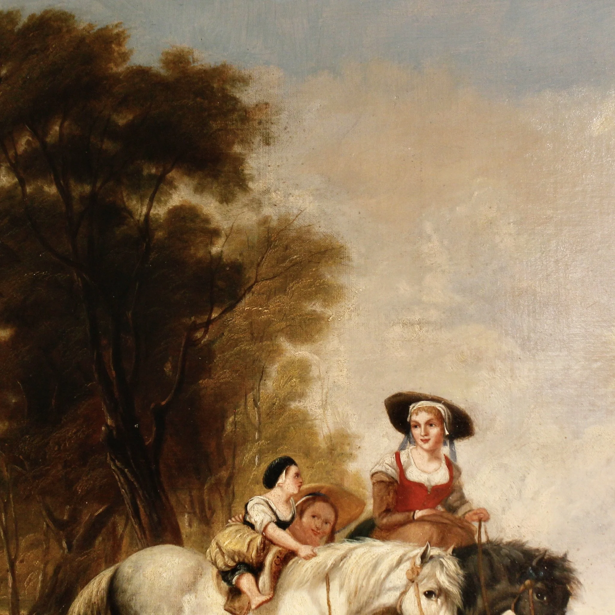 English Landscape Painting with Horses, after Callcott