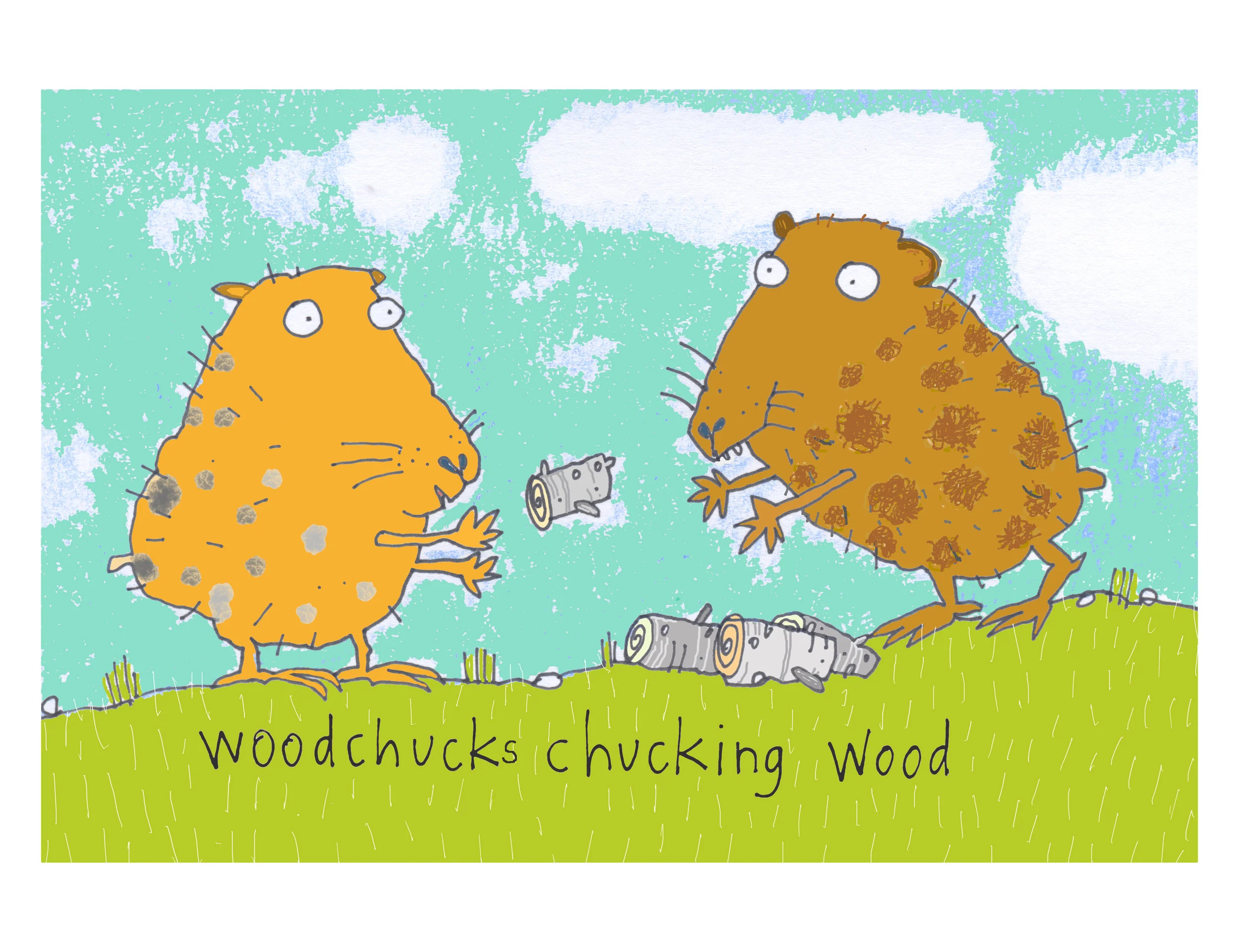 woodchucks chucking wood