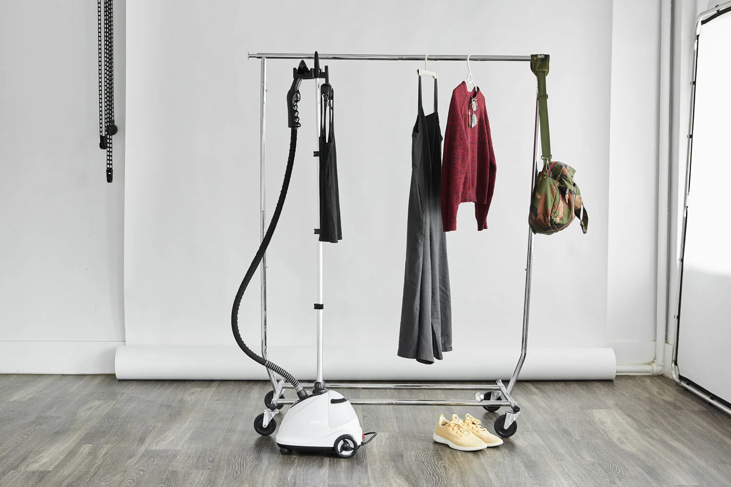 Both of our studios have a steamer and rolling rack included with your rental.