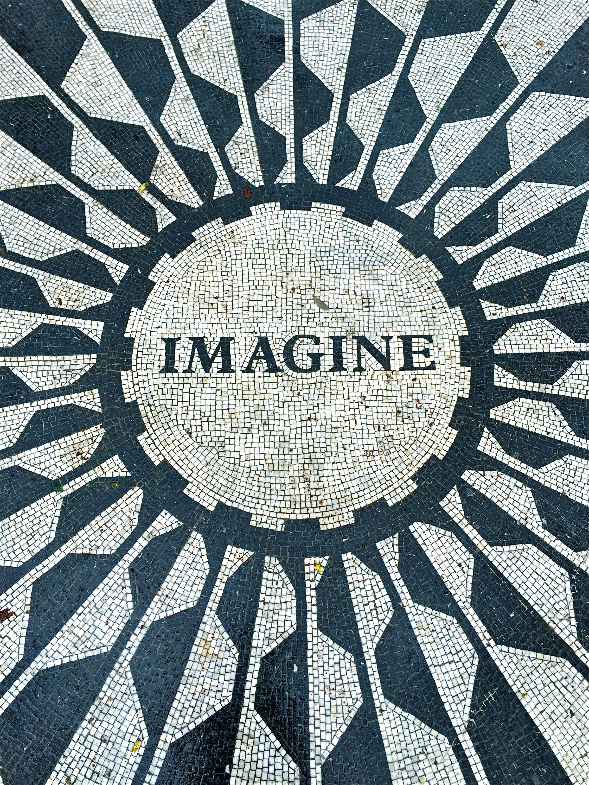John Lennon Tribute Mosaic in Central Park, NYC