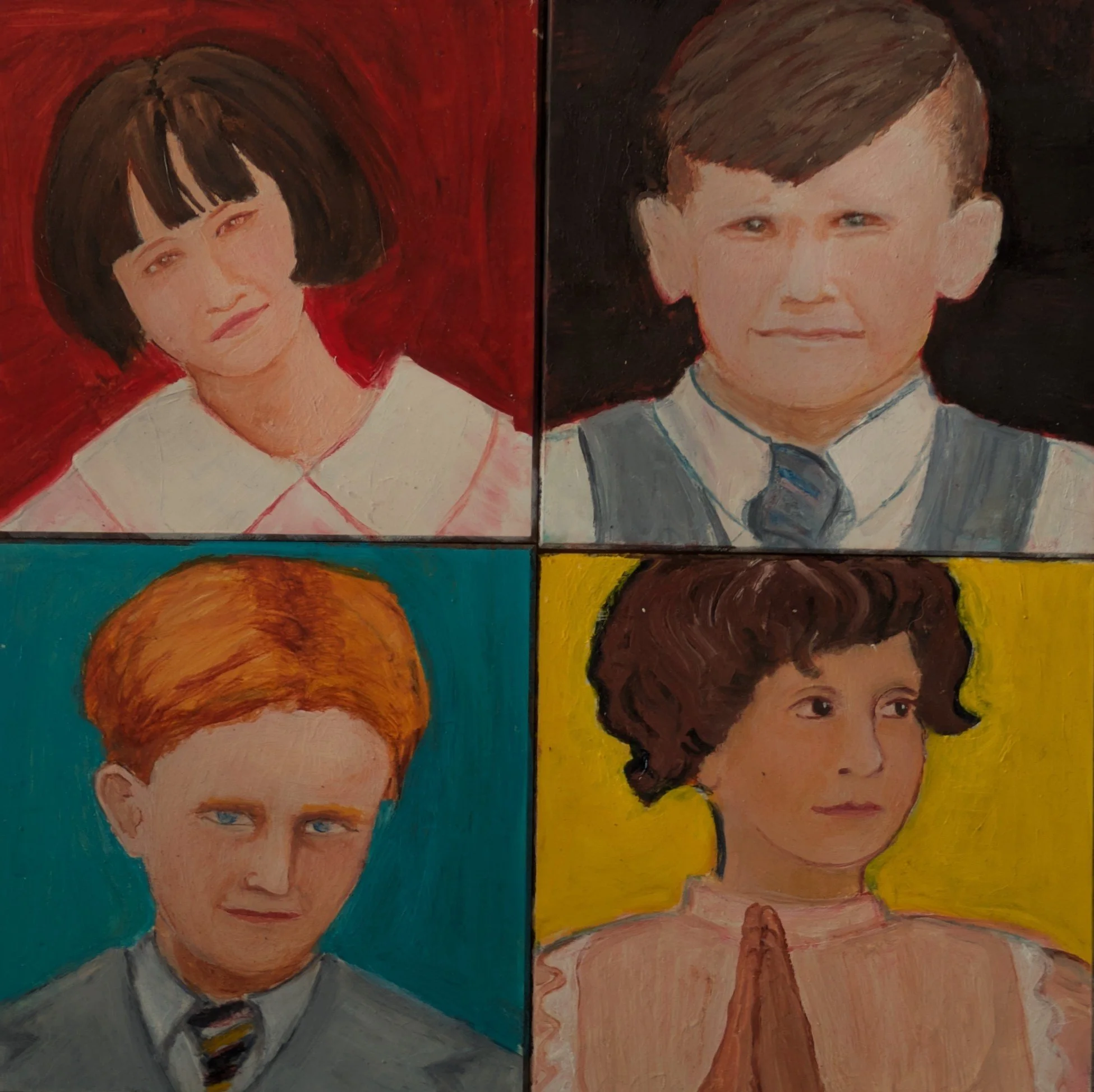 Student portraits , 6" x 6"  panel, oil