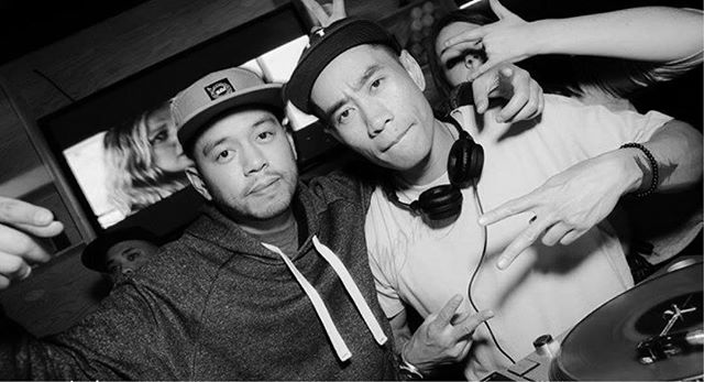 DJ Thera-P rockin' with the champ last month at @OddThomasBar 💥 Happy belated birthday DJ Dopey 🎂 || #TBT #STF #2BB