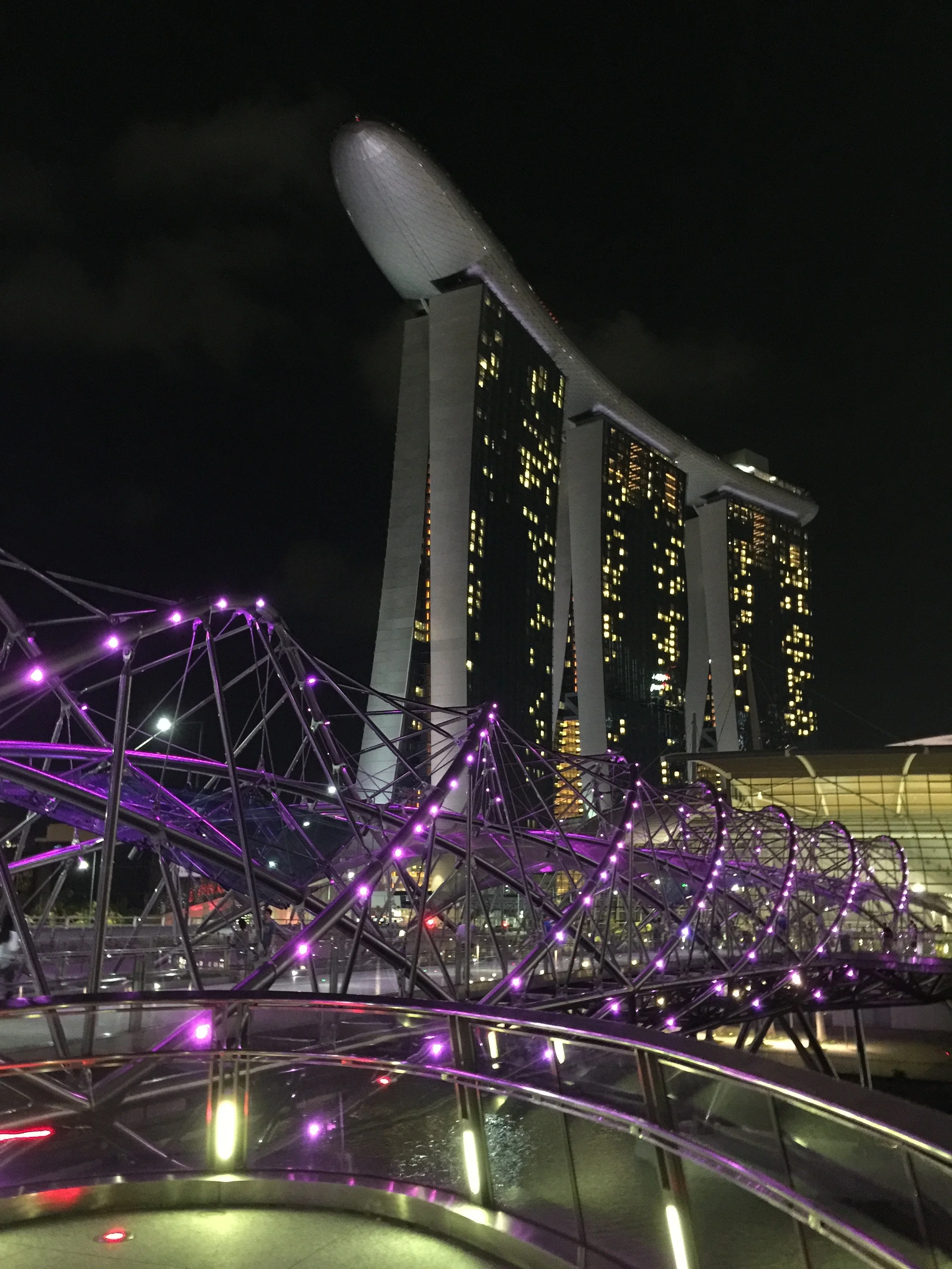 Singapore, Marina Bay Sands. Israeli Architect Moshe Safdie, launching a vessel to the future with a pool at the top. I stayed there for my birthday, once was enough. 