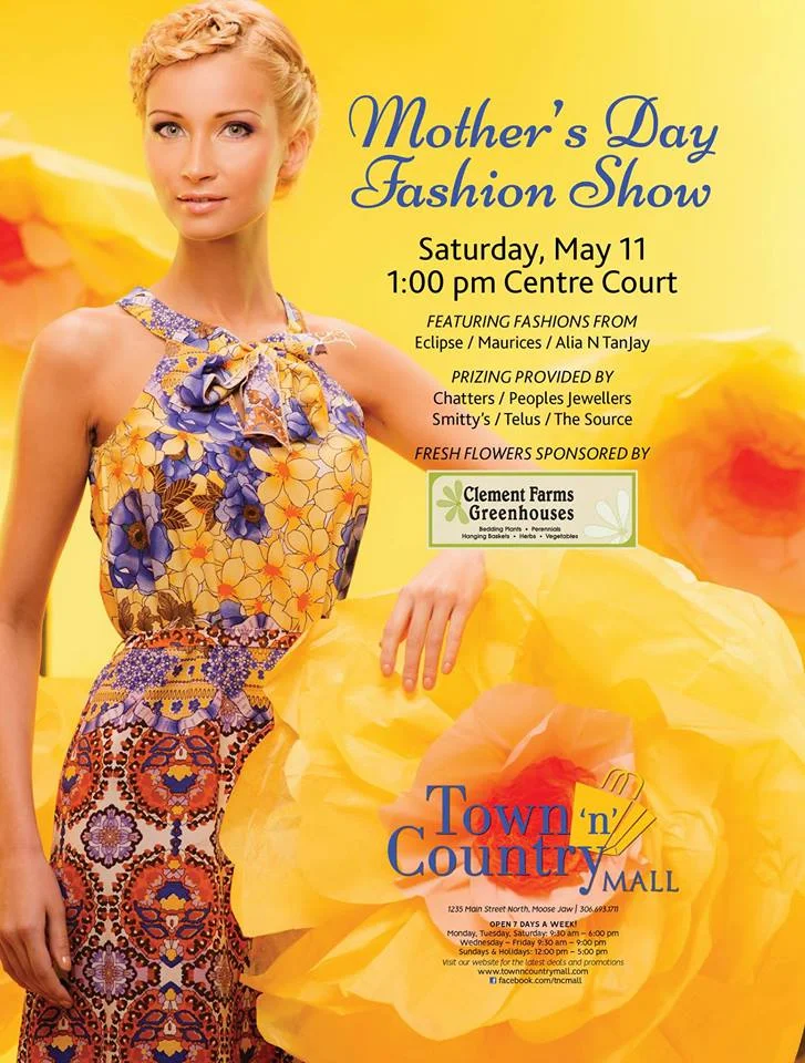 Join us on Saturday, May 11 at 1pm in Centre Court for a Mother’s Day Fashion Show! Eclipse, Maurices and Alia N TanJay will showcase this springs latest fashion trends. Amazing prize draws courtesy of Chatters, Peoples Jewellers, Smitty’s, The Source and Telus