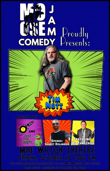 Tim Nutt is a comic who can’t be judged by his cover. Long-haired, bearded and “rough around the edges”, audiences expect Nutt’s material to match. But he surprises with razored-down punch lines and well conjured-up premises that place him as one of the top comics working today. His appearance at the 2006 Just For Laughs was so impressive he was named one of the “Best of the Fest” and reviewers asked “where have they been hiding this guy?” The answer was, in comedy clubs across Canada where Tim has established himself as a top-draw for the past 16 years. He Fangzhou is a comedian from China touring in Canada. He is heard on CBC & SiriusXM. Garret Delaurier is a comedian from Moose Jaw, Sk. He is new to the stand-up scene, but is sure to entertain