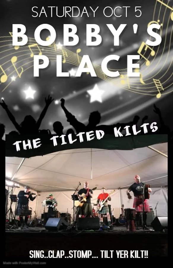 Come and join us, The Tilted Kilts, at our home away from home.. the legendary Bobby's Place in Moose Jaw, Sk. One night of foot stomping, hand clapping East Coast shenanigans!!