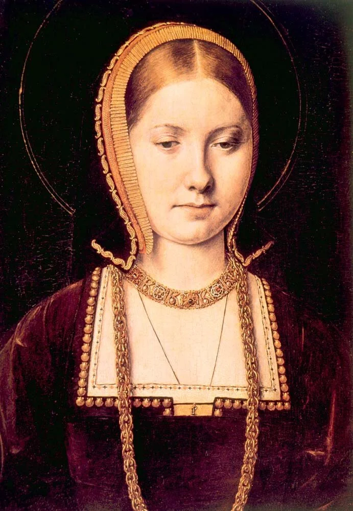 Portrait of a noblewoman, traditionally considered Catherine of Aragon c. 1502 (but also could be Mary Tudor), by Michael Sittow.