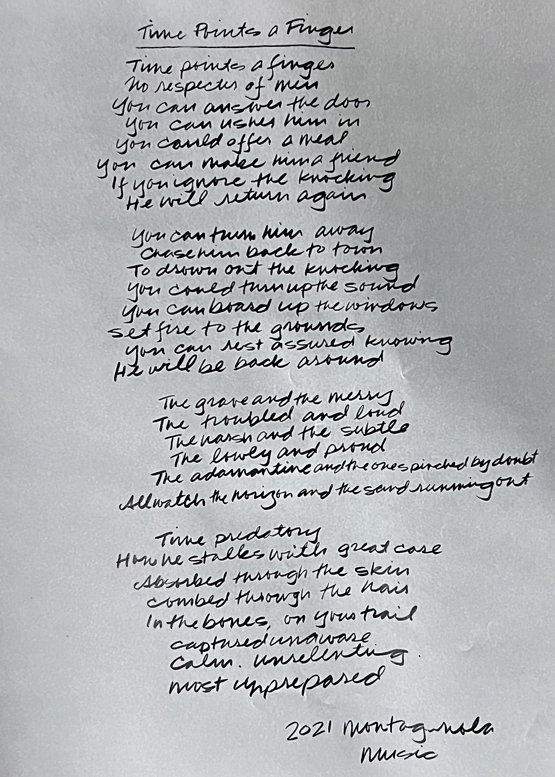 Lyrics- Time Points a Finger