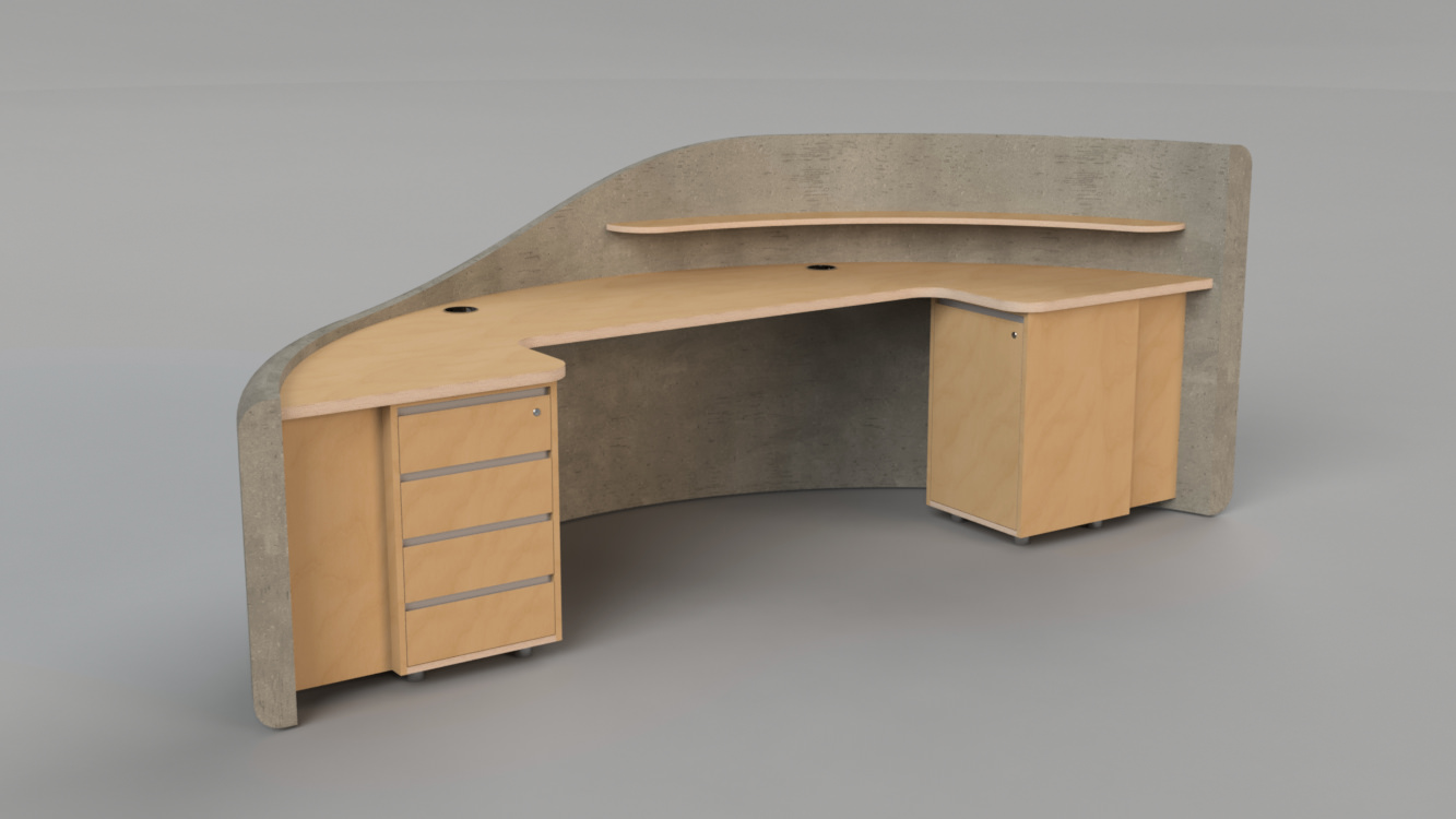In the second design stage, we work closely with our clients to establish the final dimensions, features and appearance of a piece. Using modern design software, photo-realistic images like the one above will be made, allowing clients to not only see what they will be receiving, but to also point out any changes they would like made before the design is signed off. 