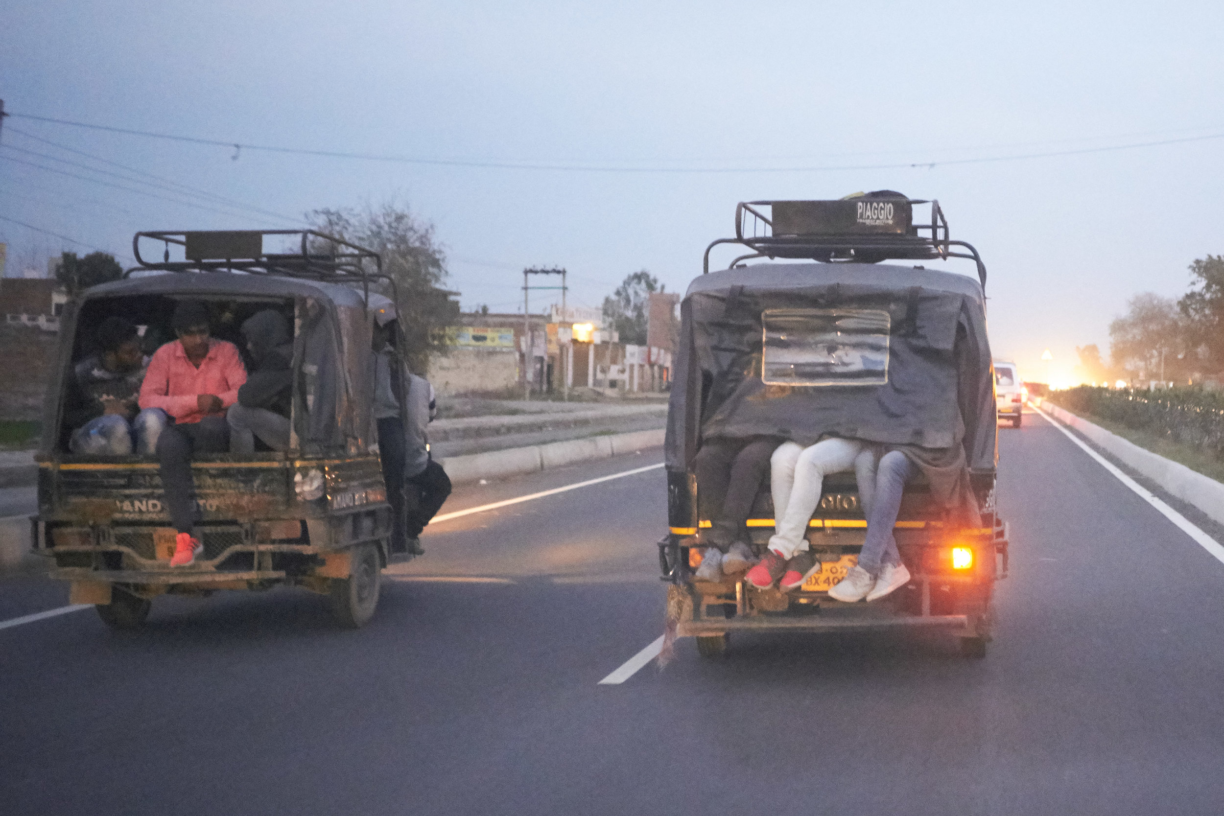 Tuk-tuks on the highway. Wagah