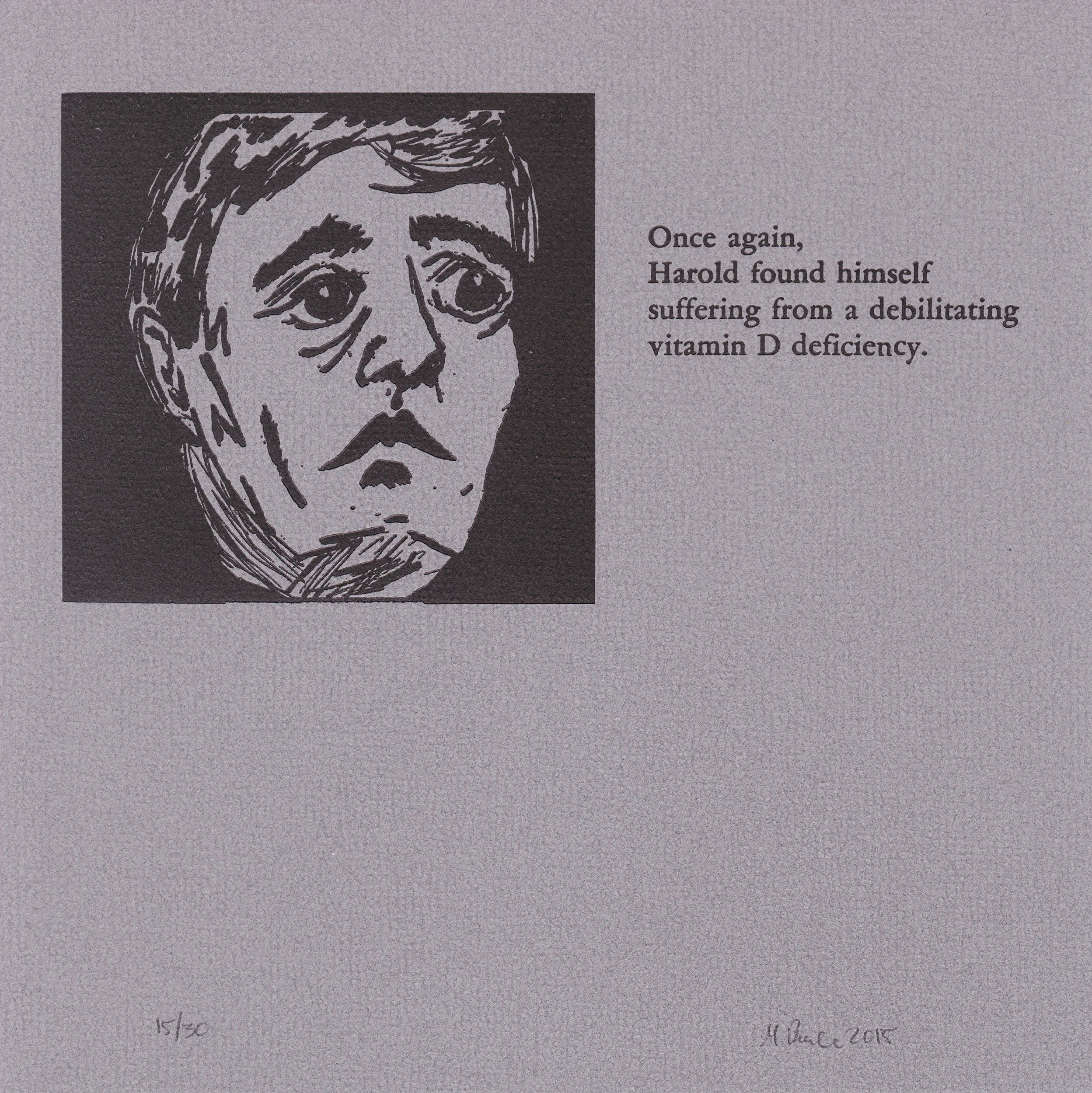   SAD  Oil-based letterpress ink on cardstock 8” x 8” 2015 