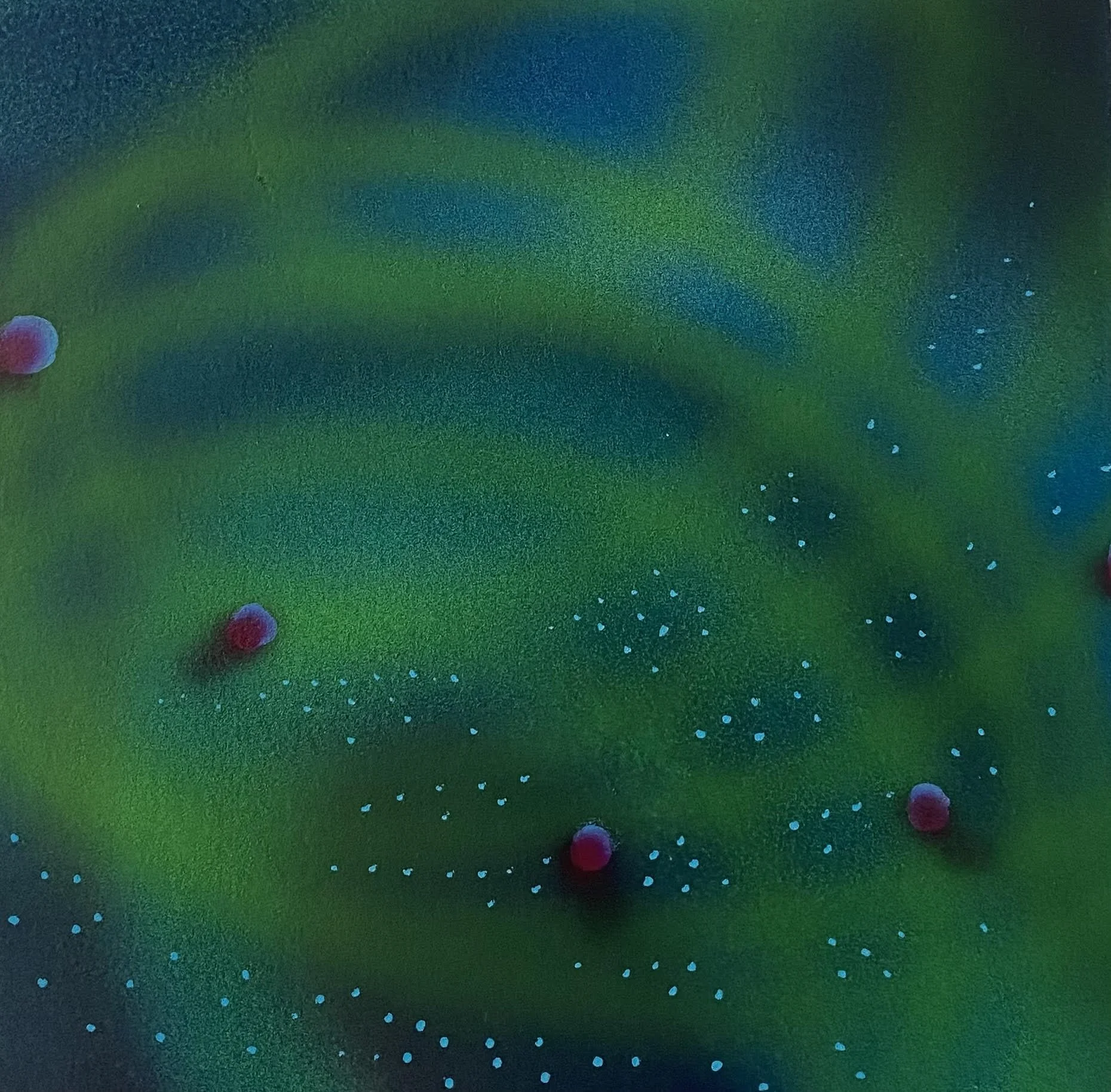 Desire Lines, 2026, 6” x 6”,  acrylic on aluminum 
