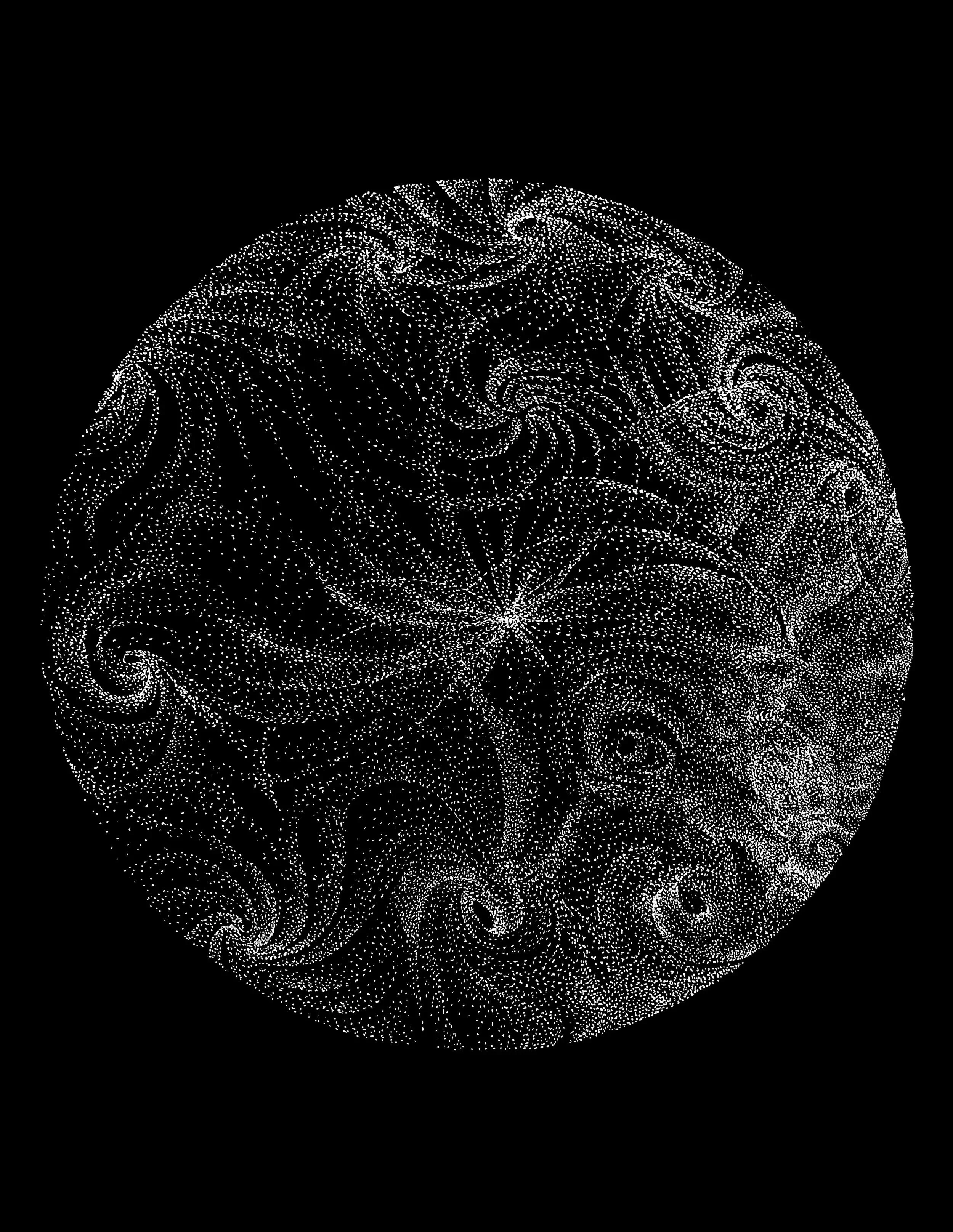 Cosmic Web II, 2024, 18”x 24” Ink on paper
