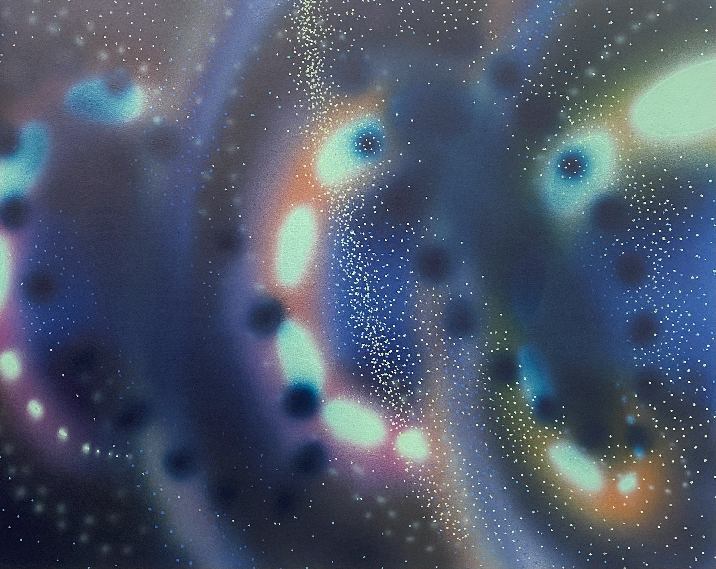 Portal Through, 2026 16” x 20”,  acrylic on aluminum 