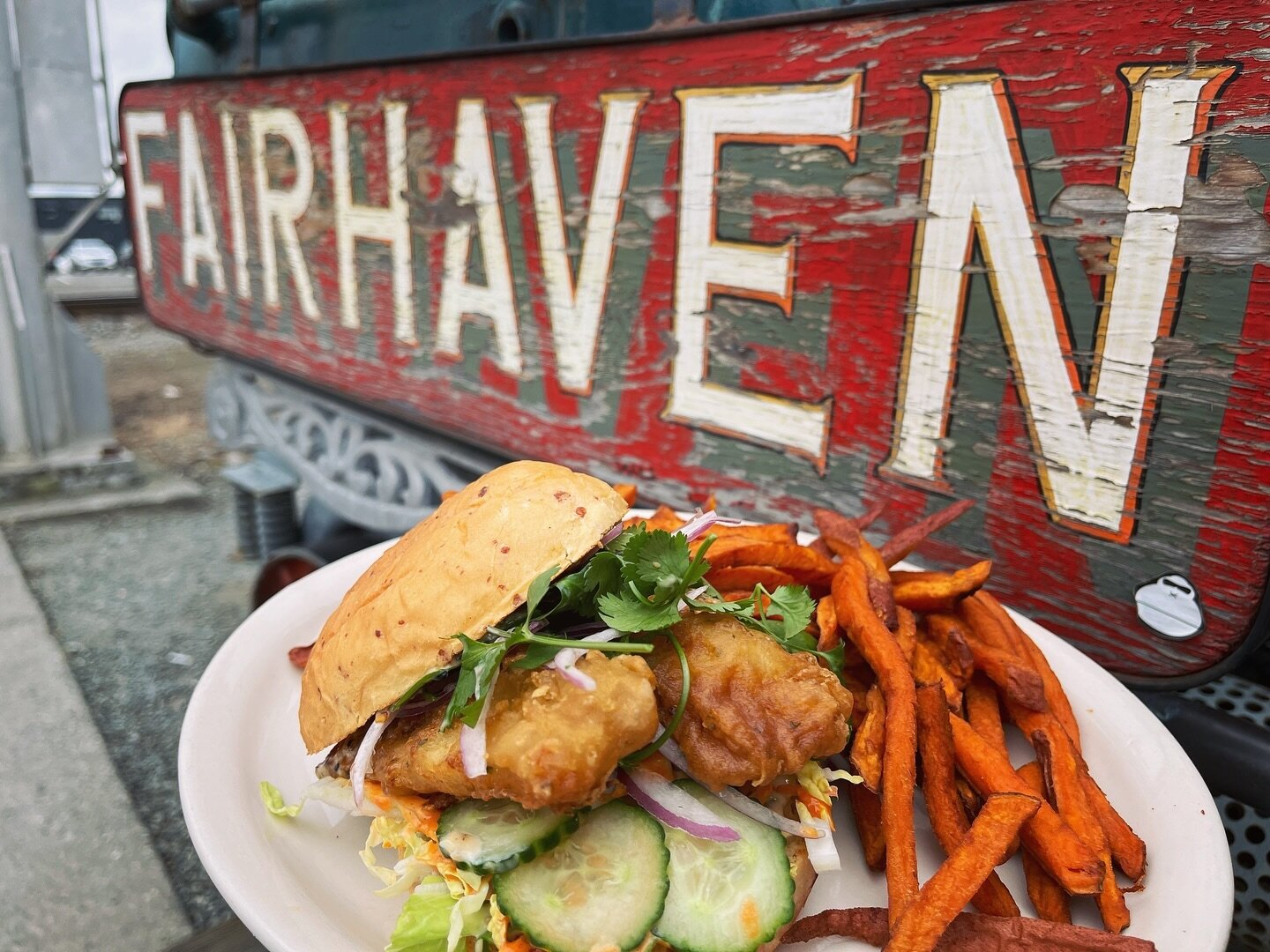Train Wreck is open our normal hours today and Saturday, we will be closed on Easter Sunday. Come on in and see us! 

Saigon Sandwich&mdash;Beer battered cod on our house Parmesan bun with Asian slaw, Korean aioli, marinated cucumber, fresh red onion