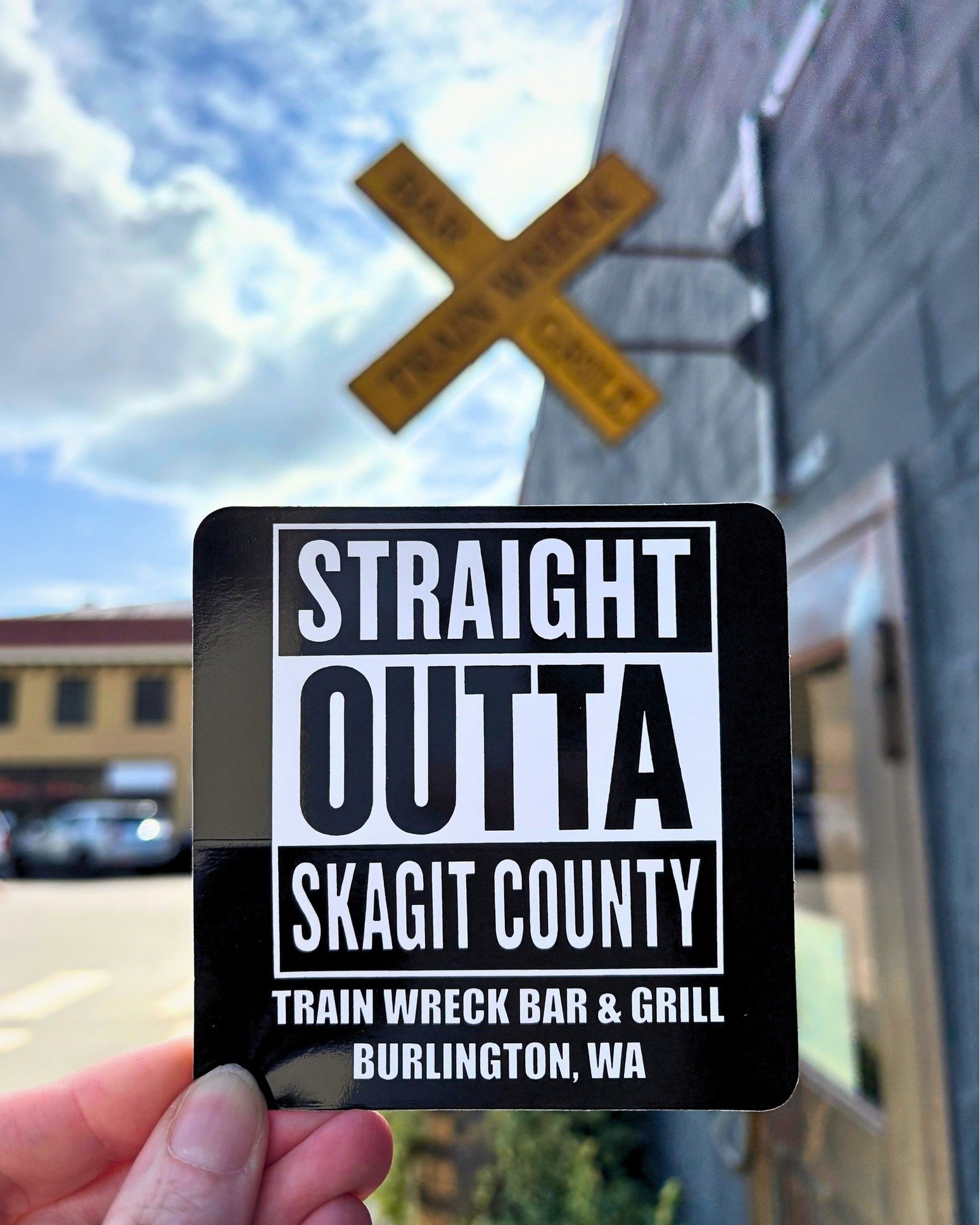 New stickers, come and get 'em! $3 each, available at Train Wreck Bar &amp; Grill.