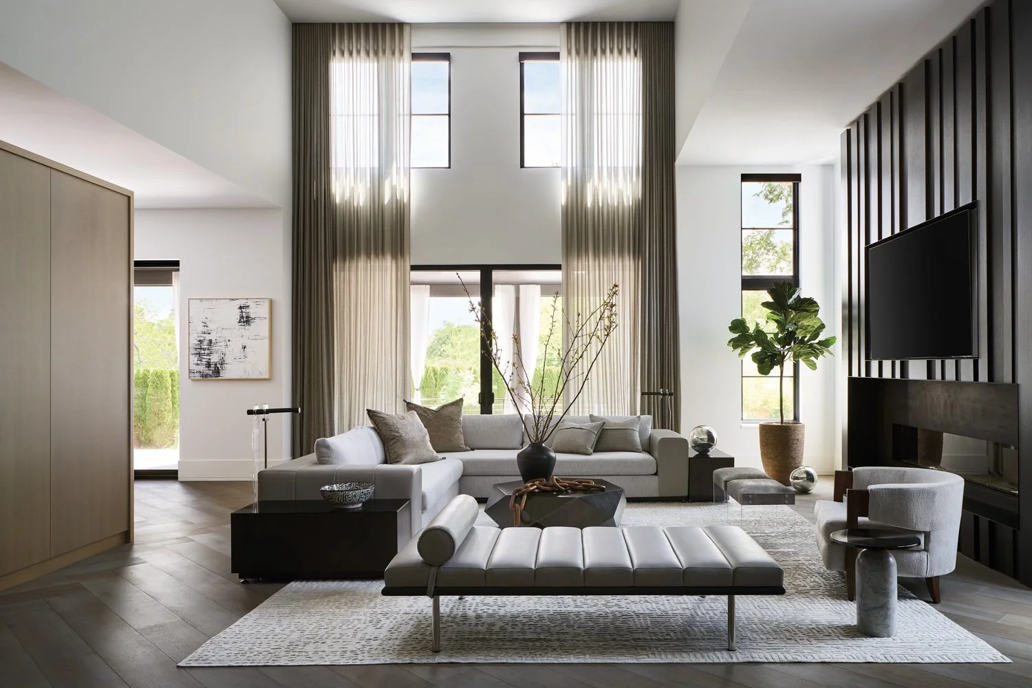 Timeless Palm Beach luxury living room with layered neutrals