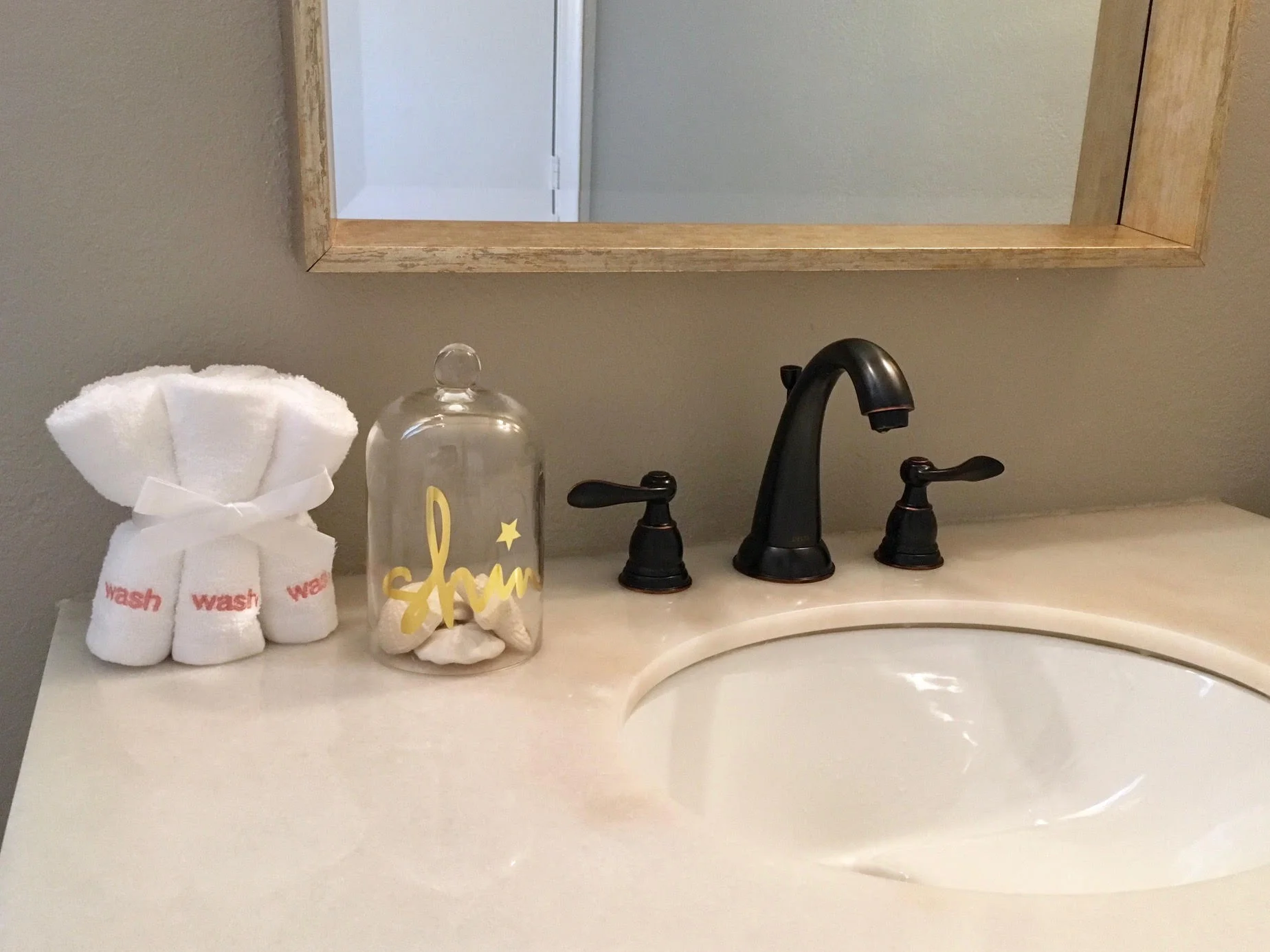 Staging occupied modern bathroom