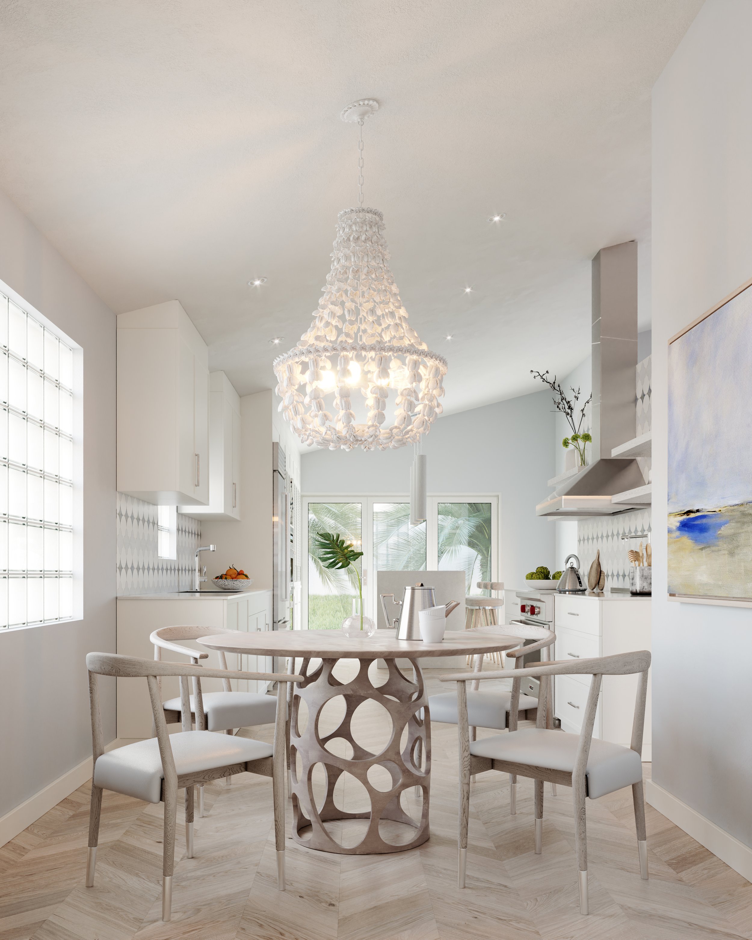 Delray Beach Kitchen Remodel Table Chandlier to Back.JPG