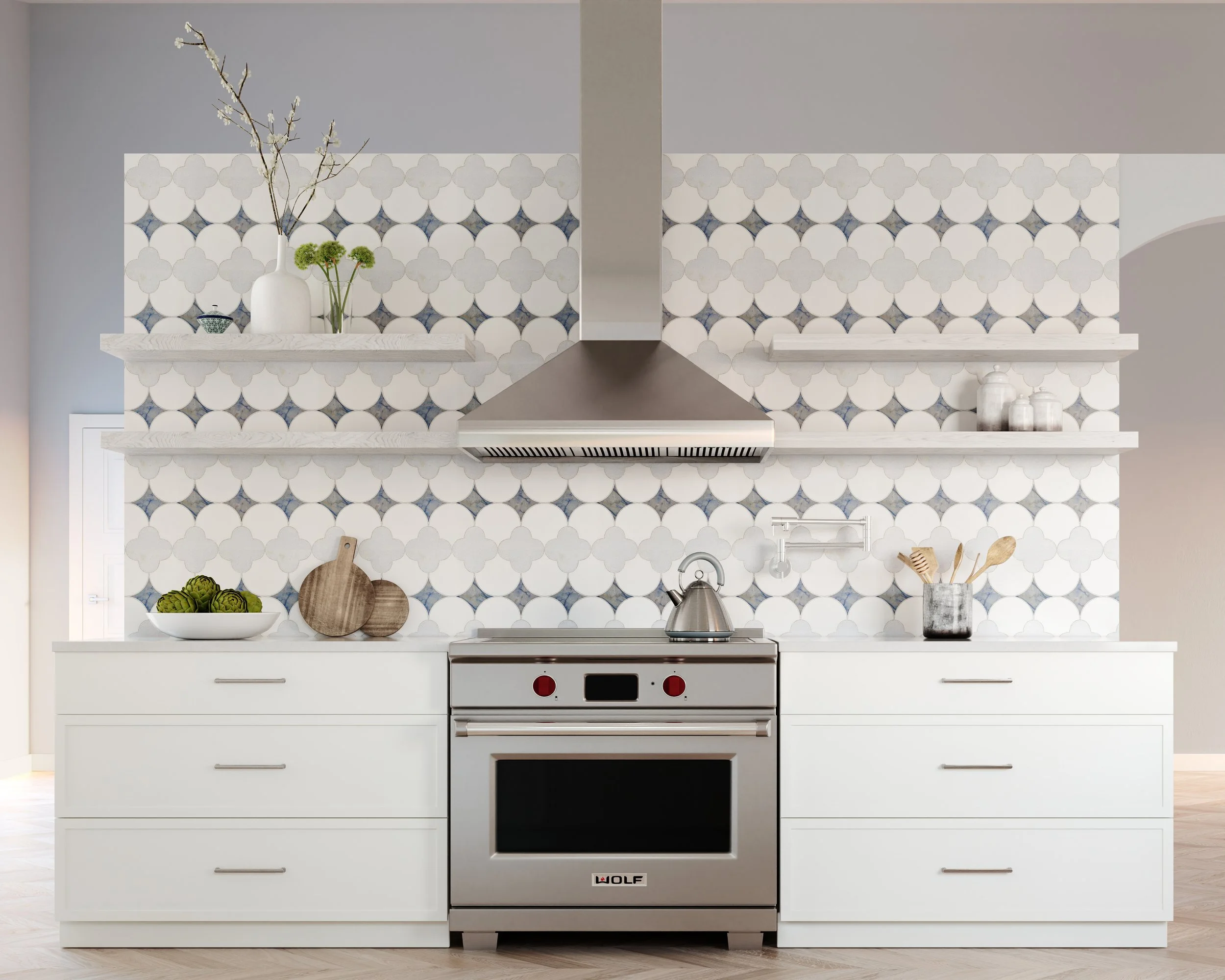 Delray Beach Blue Whte Kitchen Range Wall.JPG