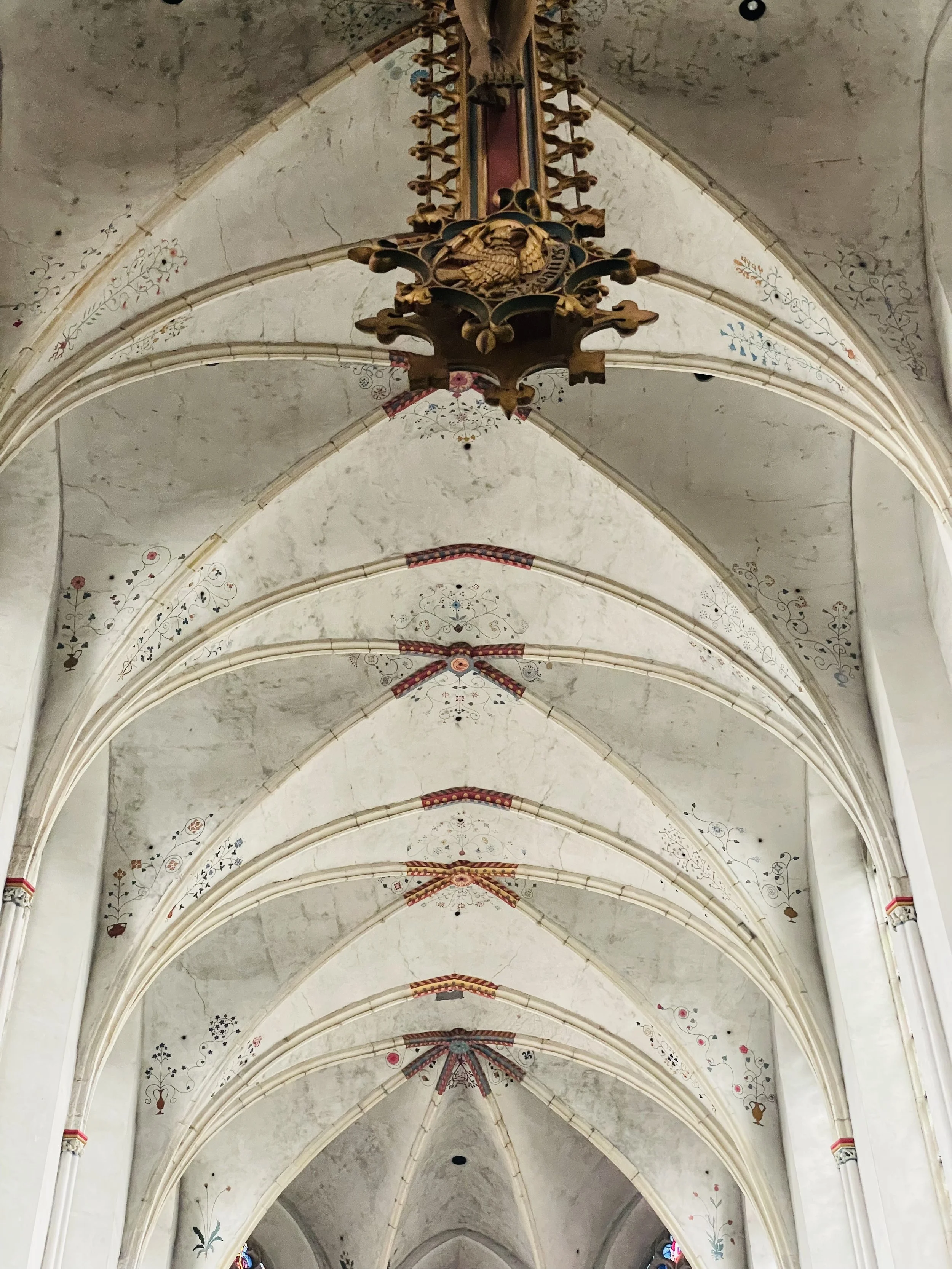 Utrecht's St. Catherine's Cathedral, a Gothic architectural gem, with closeup of a ceiling detail, is from the 15th century.