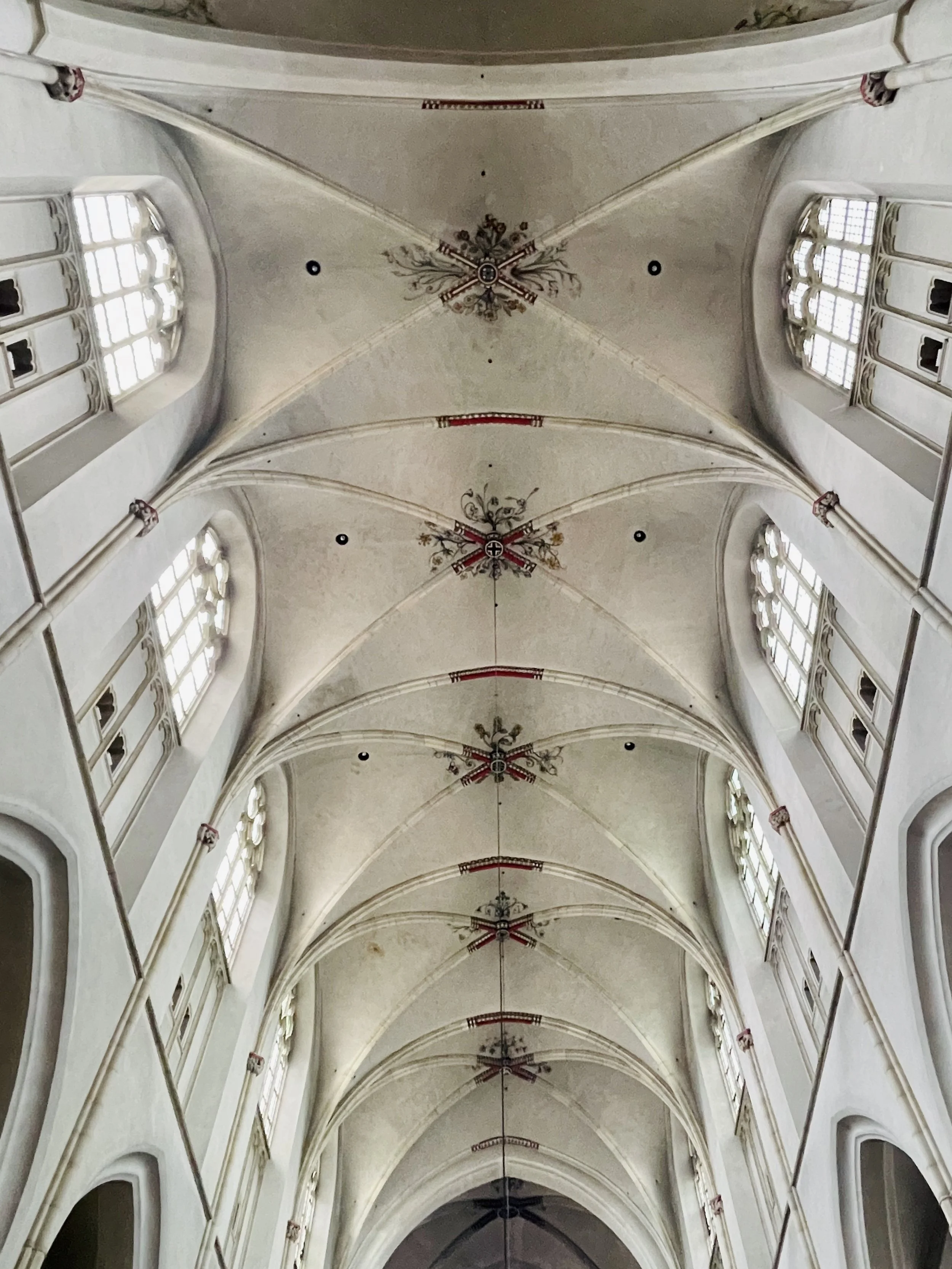 Utrecht's St. Catherine's Cathedral, shown, a dramatic Gothic ceiling, is from the 15th century.