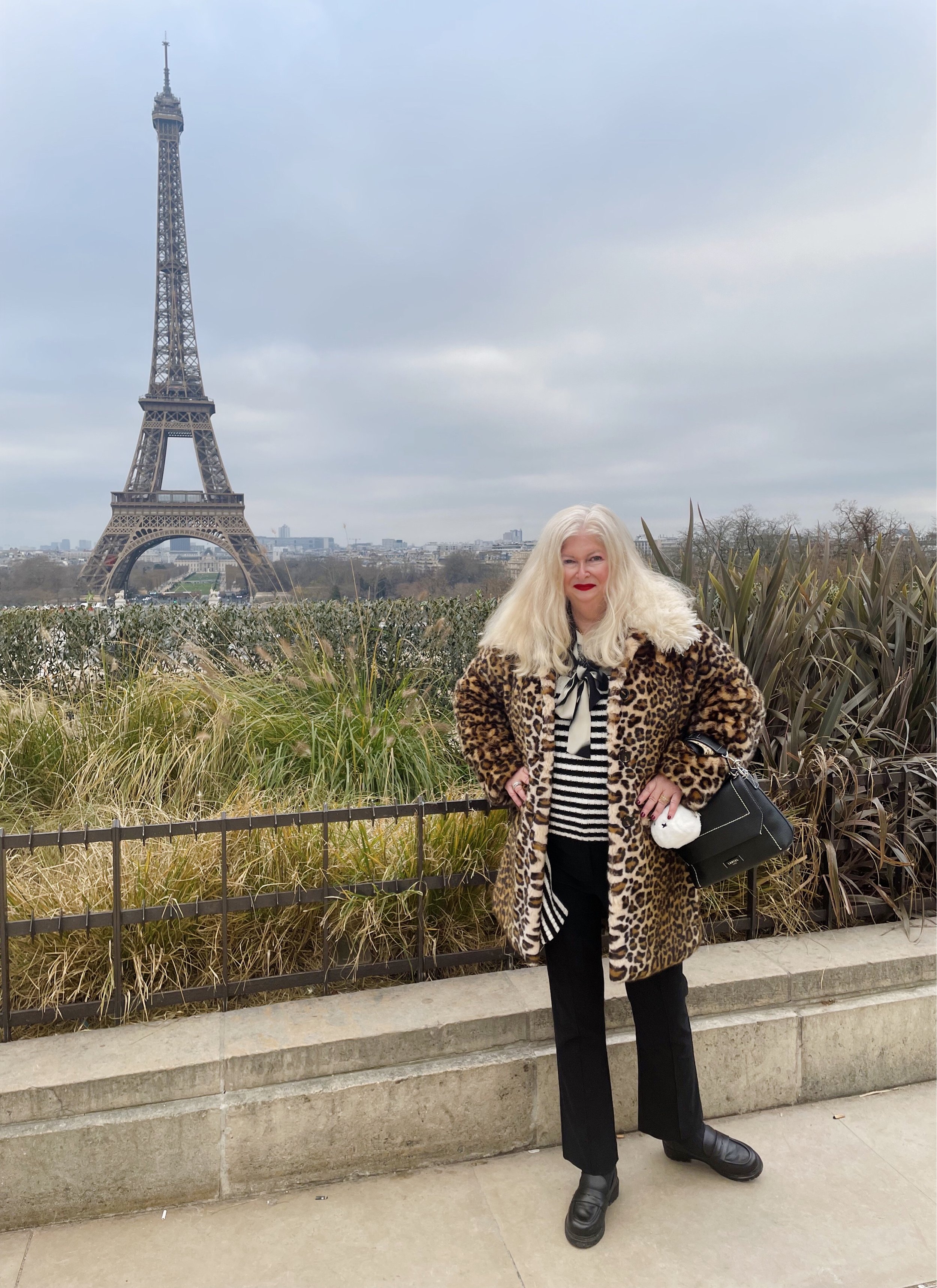 Denise Jadd at Trocadero In Paris in December on a cold winter day.
