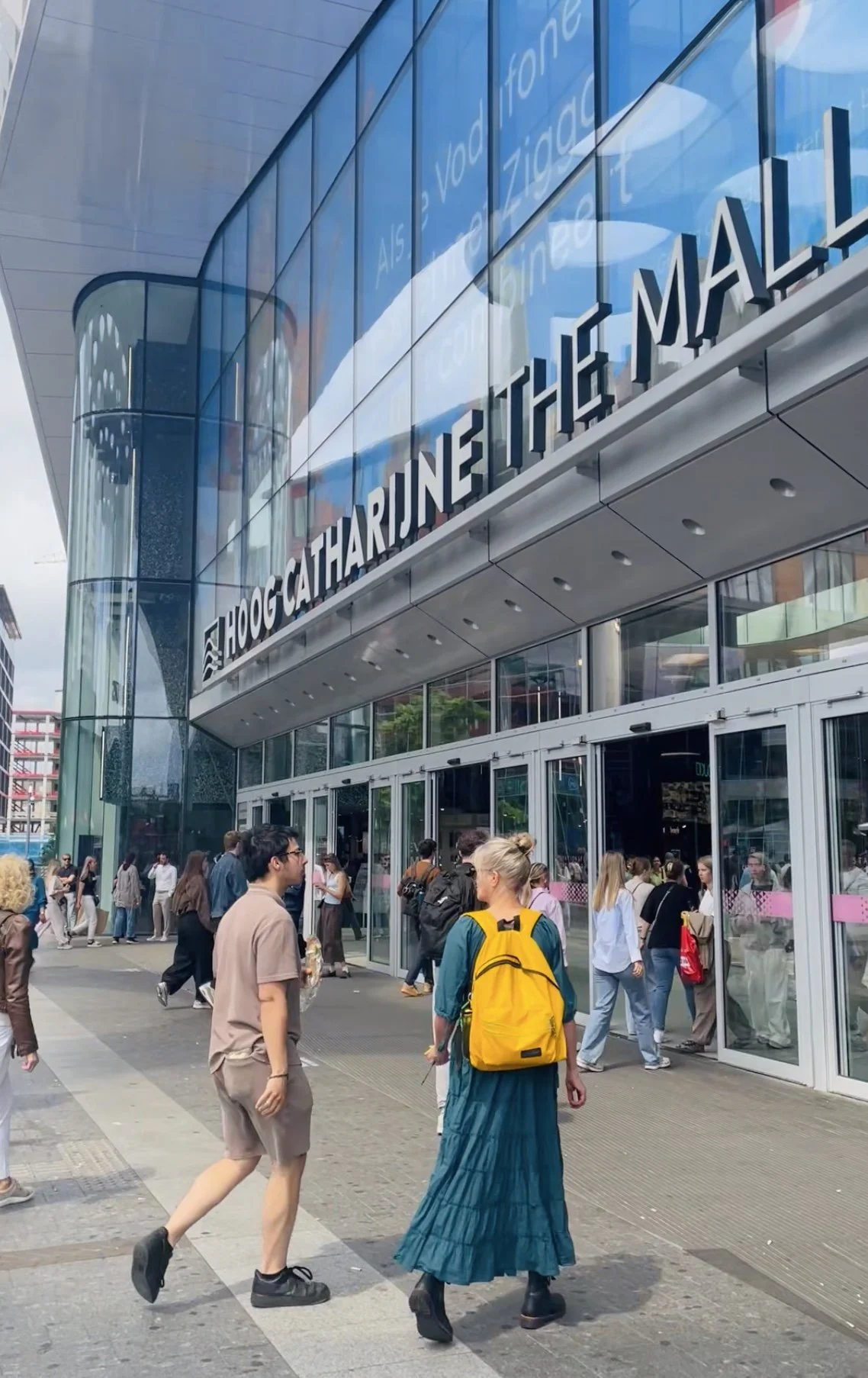 The entrance to the Utrecht old city center is through the Catharijine Mall, a modern Dutch design megamall.