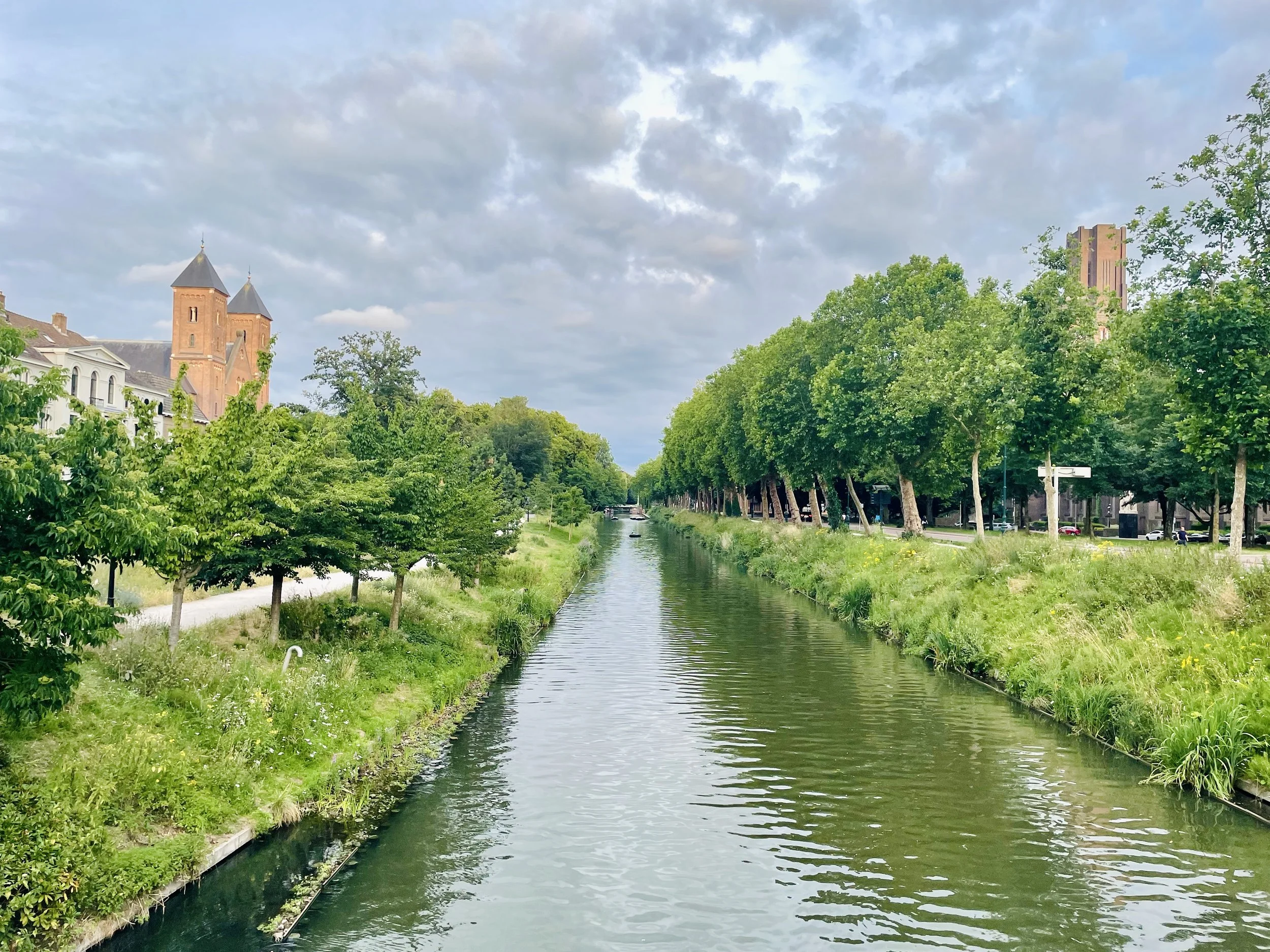 The Singel, the historic water ring that once formed the moat part of Utrecht's medieval defenses.