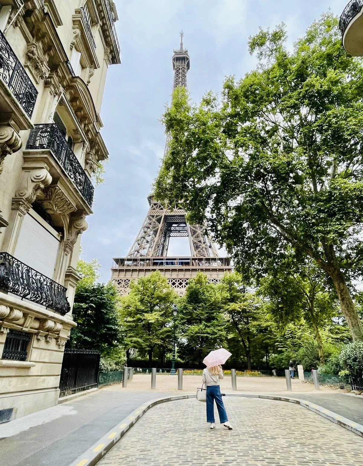Denise Jadd at the Tour d' Eiffel early one rainy summer morning.